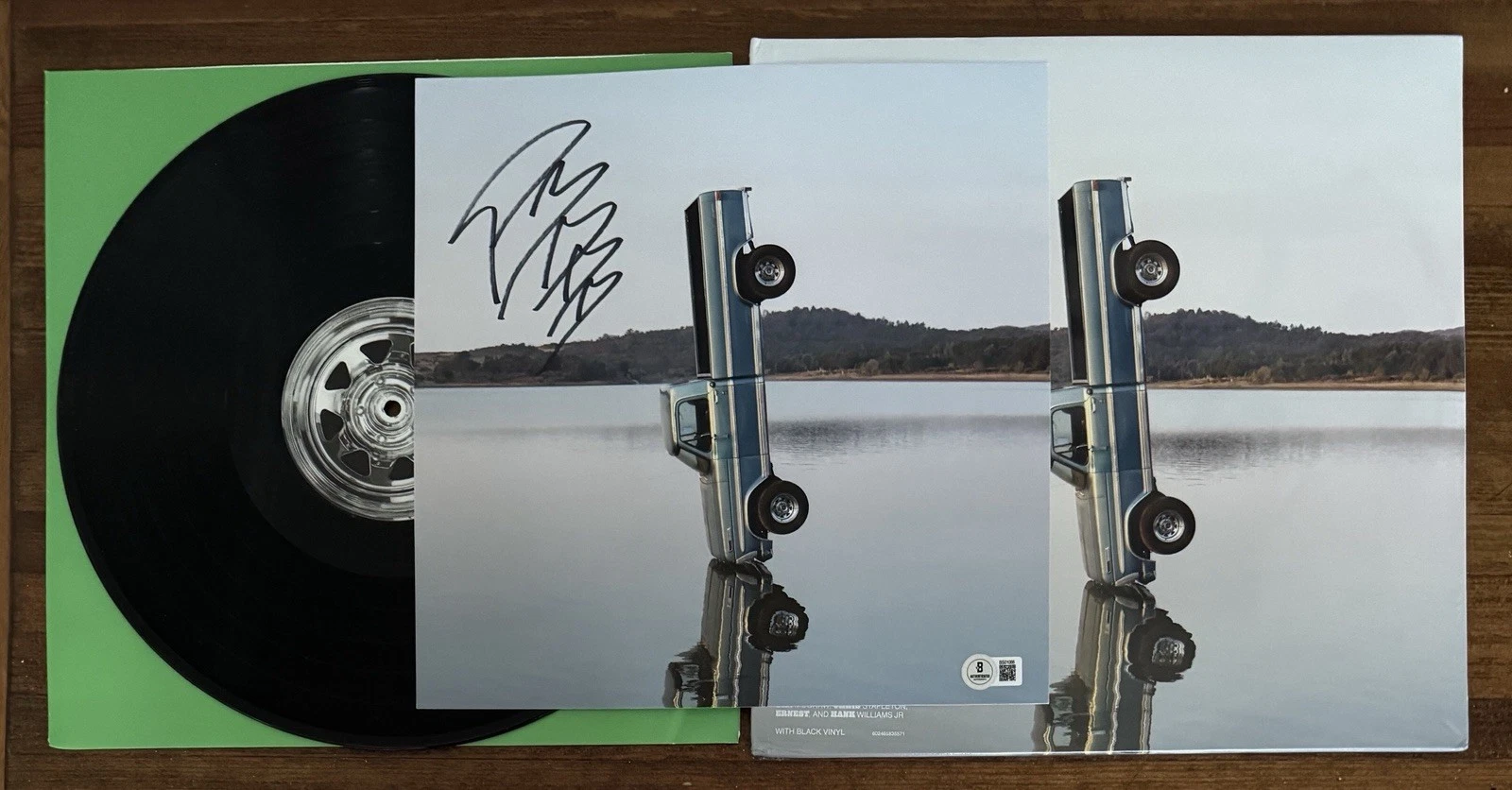 SIGNED Post Malone Cover Art Card & F-1 Trillion Black Vinyl BAS Beckett COA