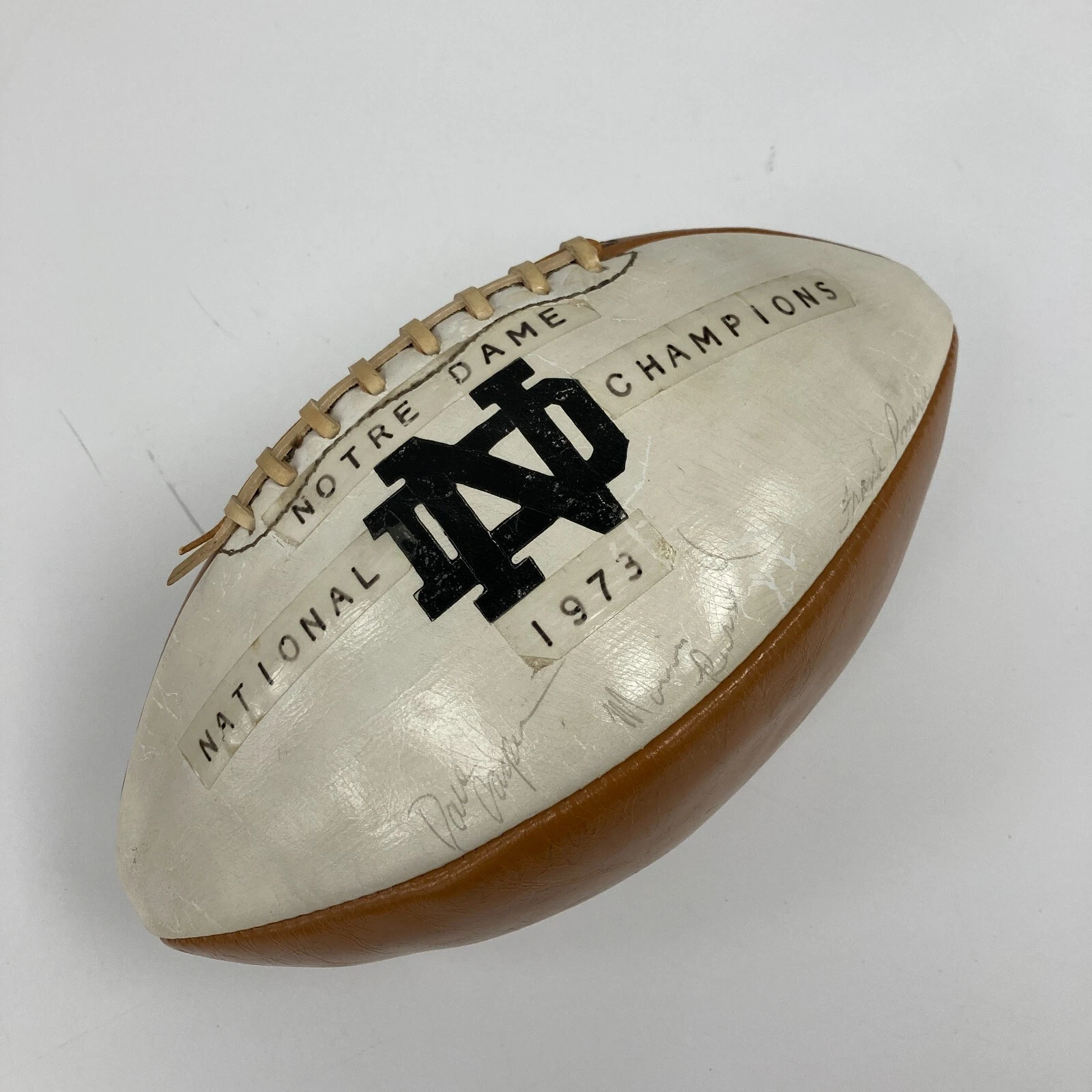 1973 Notre Dame Fighting Irish NAtional Champions Team Signed Football