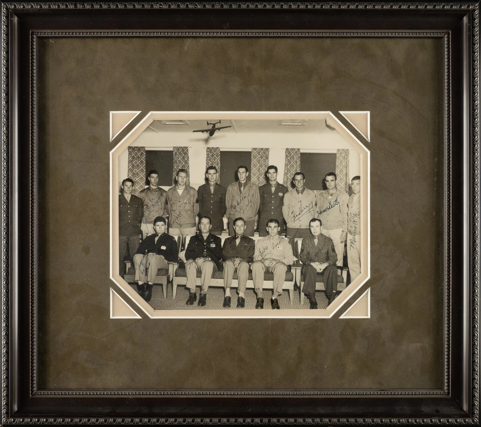 Joe Dimaggio Signed World War 2 US Army Photo Framed JSA COA