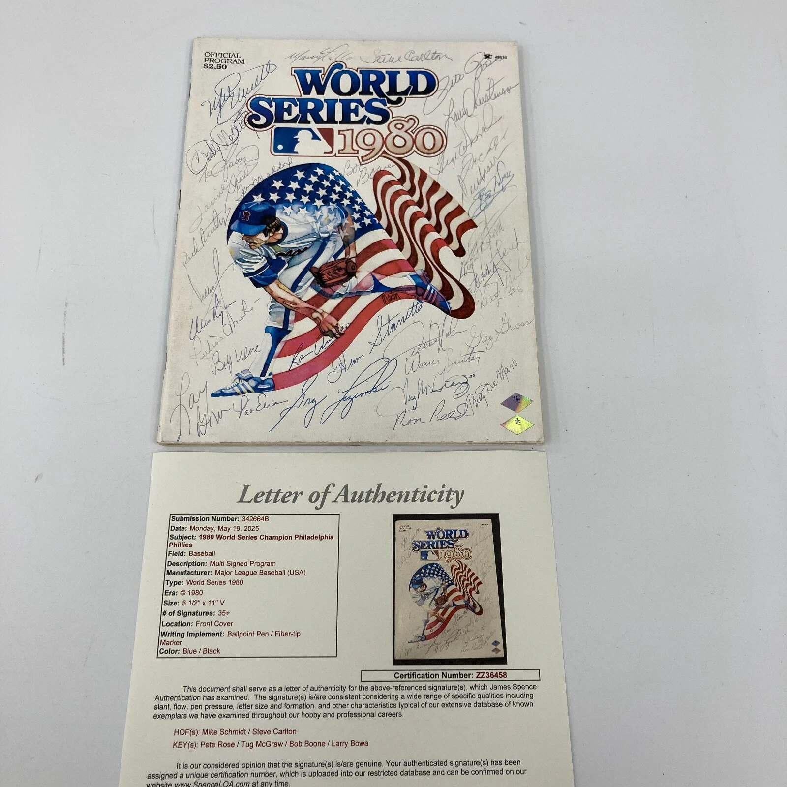 1980 PHILADELPHIA PHILLIES TEAM SIGNED WORLD SERIES PROGRAM 35+ SIGS JSA COA COLLECTIBLE MEMORABILIA