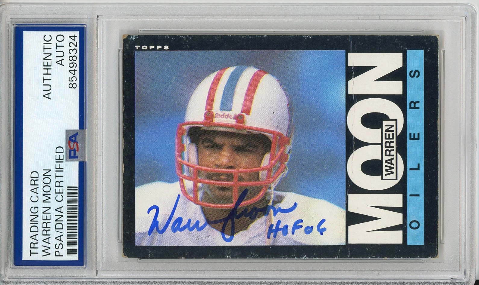 1985 TOPPS FOOTBALL WARREN MOON SIGNED HOF ROOKIE RC PSA DNA CERTIFIED AUTOGRAPH