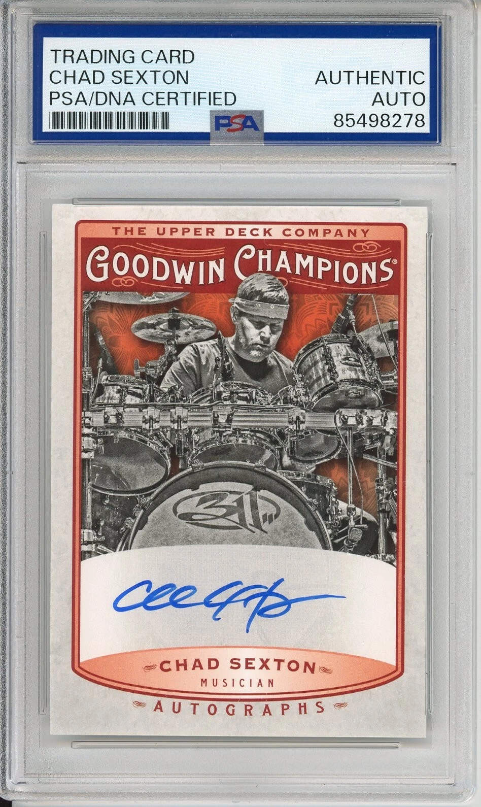 311 Chad Sexton AUTOGRAPHED 2019 UD Goodwin Champions SIGNED Card PSA DNA COA