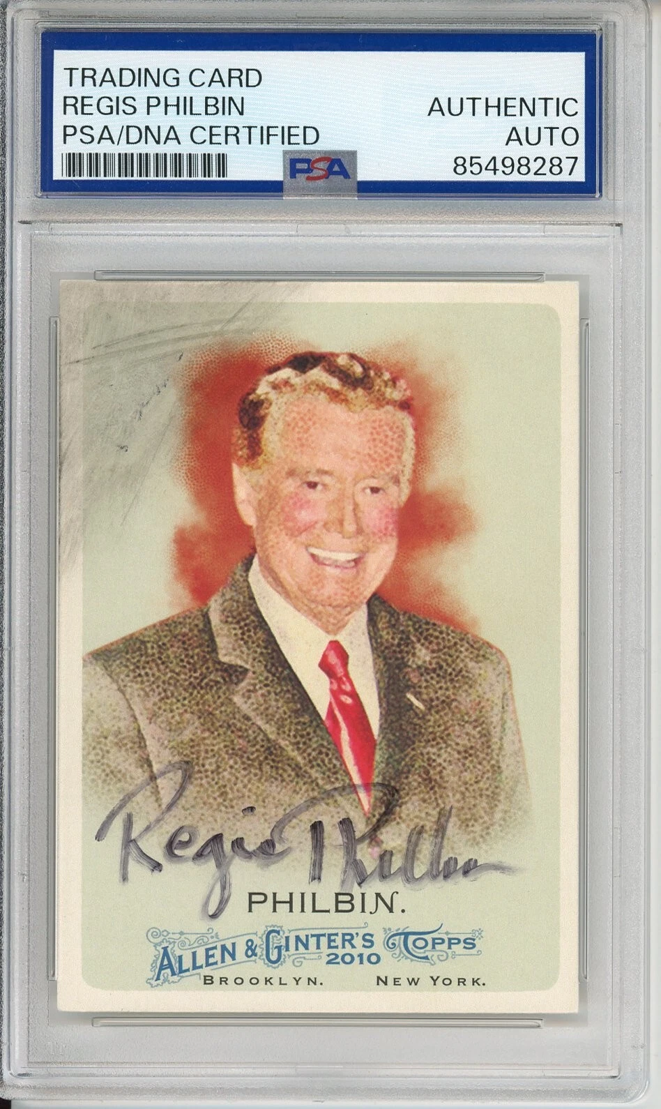 2010 TOPPS ALLEN & GINTER REGIS PHILBIN SIGNED CARD PSA DNA AUTHENTIC AUTOGRAPH