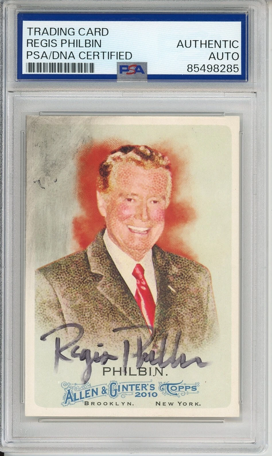 2010 TOPPS ALLEN & GINTER REGIS PHILBIN SIGNED CARD PSA DNA COA AUTOGRAPHED