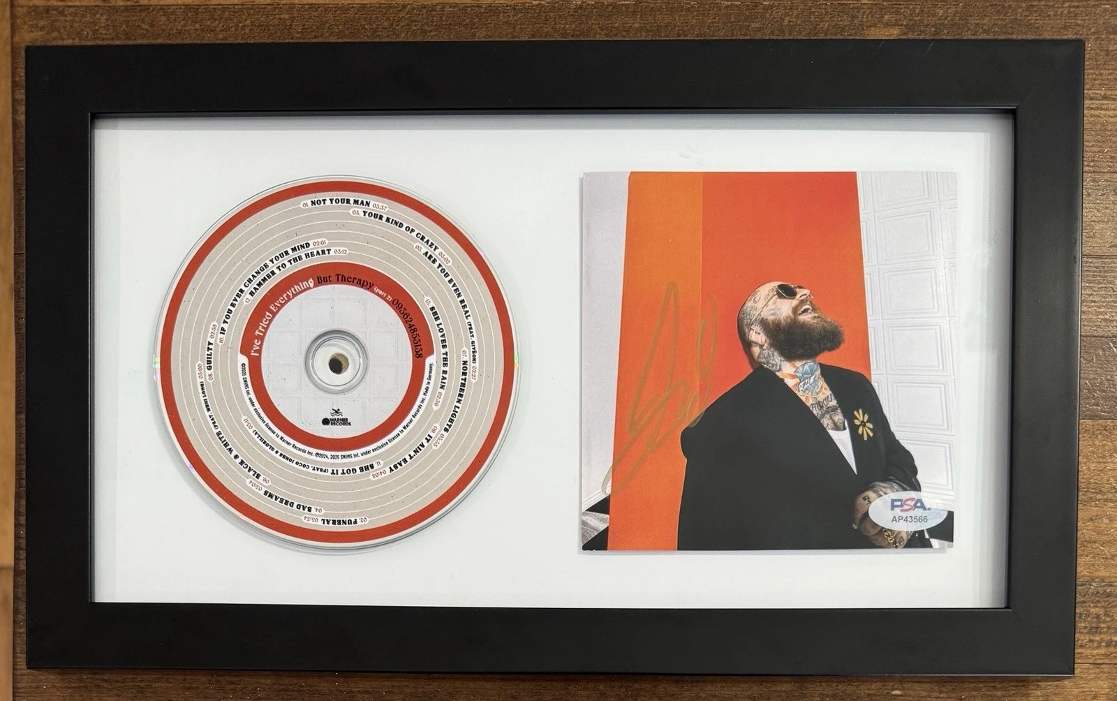 FRAMED Teddy Swims SIGNED I’ve Tried Therapy Picture Art Card & CD PSA DNA COA