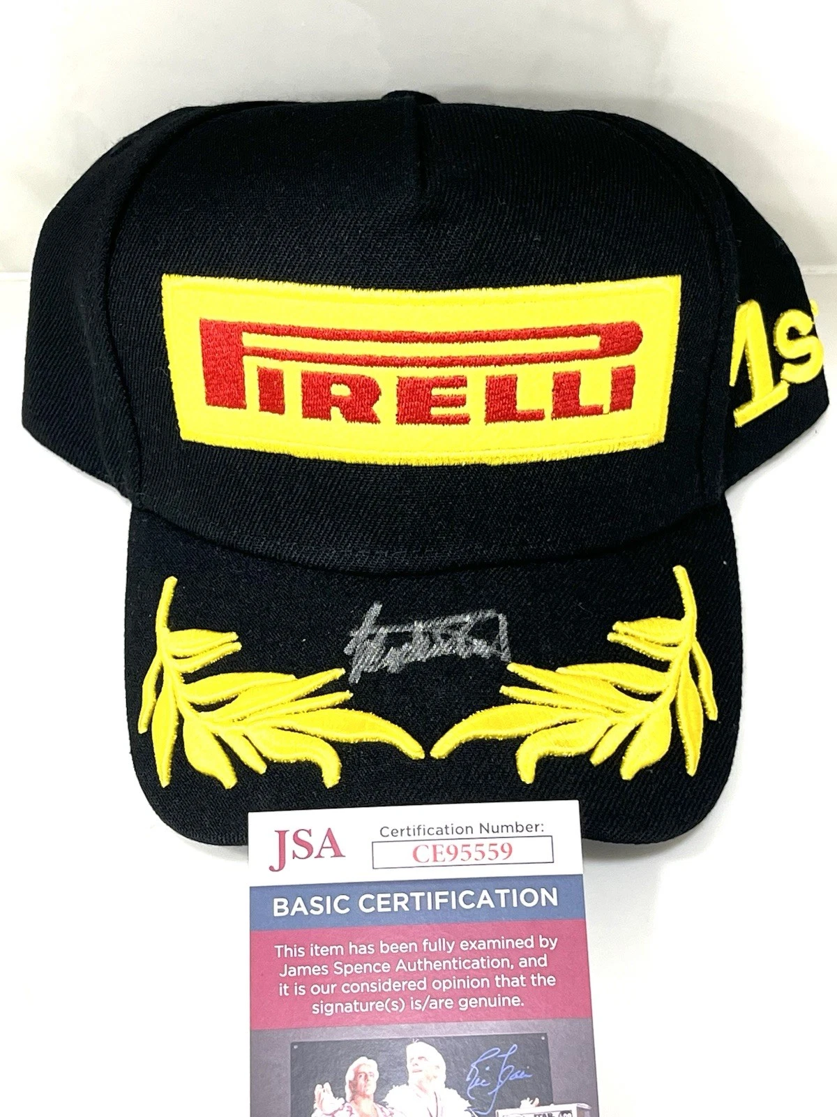 Jackie Stewart Hand Signed Pirelli Racing Hat F1 Driver JSA Cert #2
