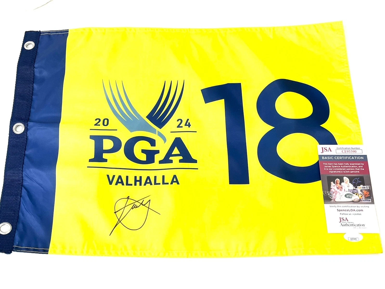 Xander Schauffele Signed 2024 PGA Championship Flag Valhalla WINNER JSA CERT 2