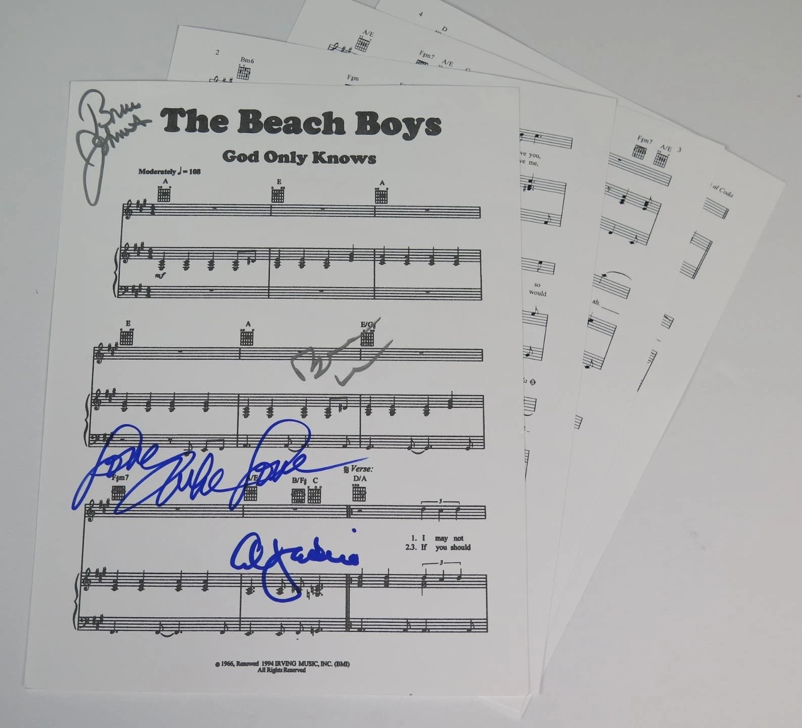 Brian Wilson THE BEACH BOYS Signed Auto 