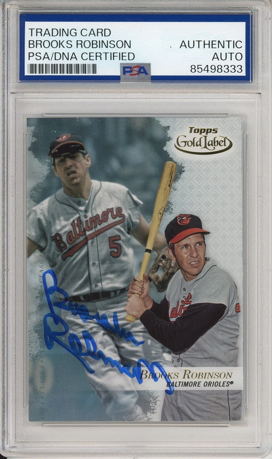 2017 Topps Gold Label Brooks Robinson Signed Card PSA DNA COA Autograph HOF