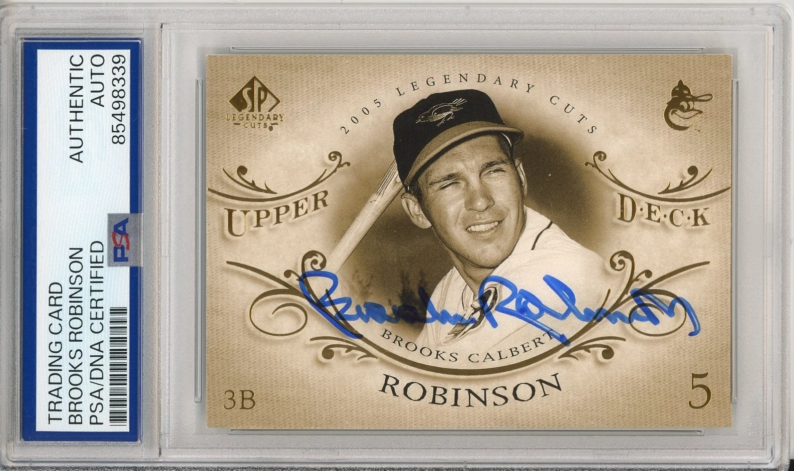 2005 UD Legendary Cuts Brooks Robinson Signed Card PSA DNA COA Autograph HOF