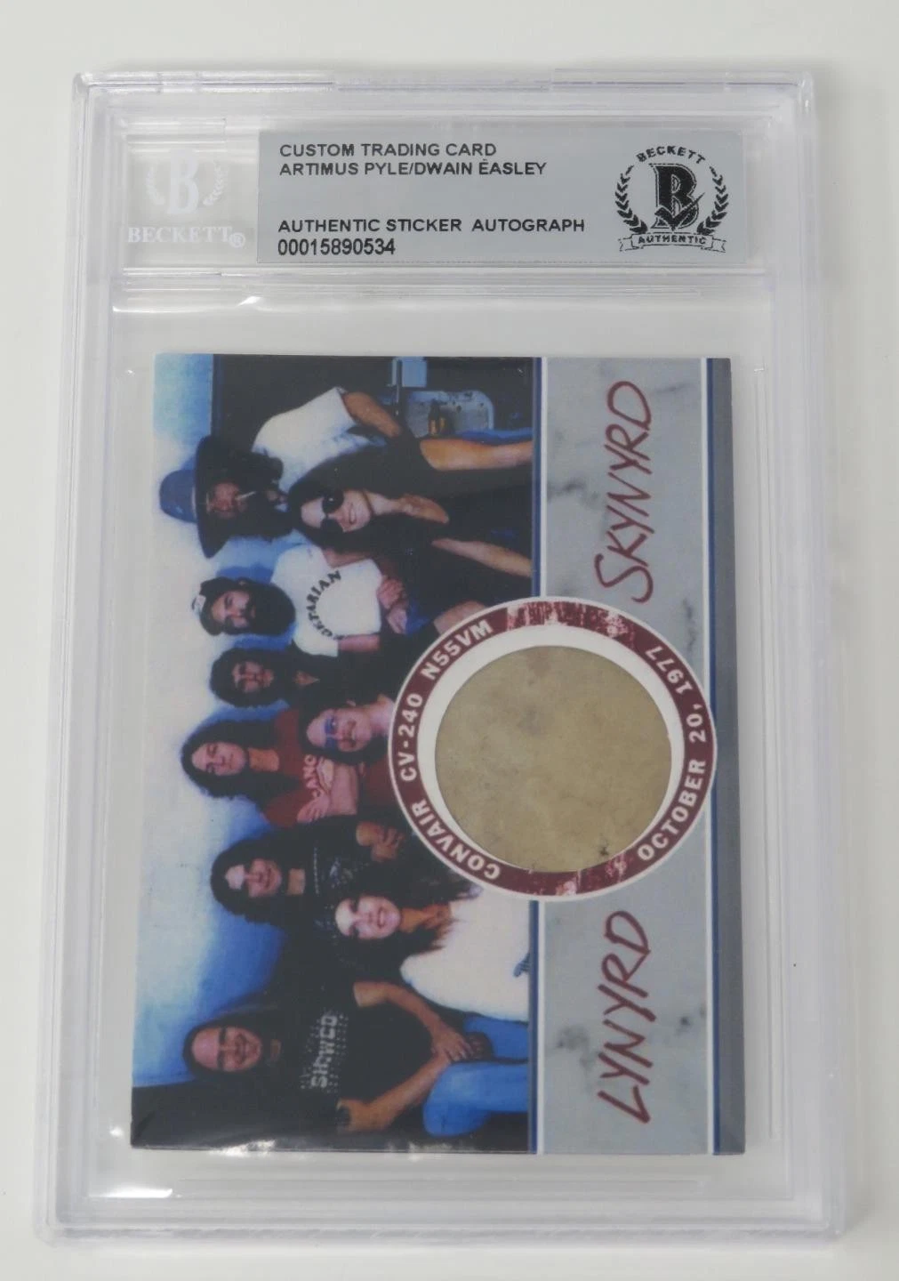 LYNYRD SKYNYRD Signed Autograph Auto 1977 Plane Crash Relic Trading Card JSA BAS