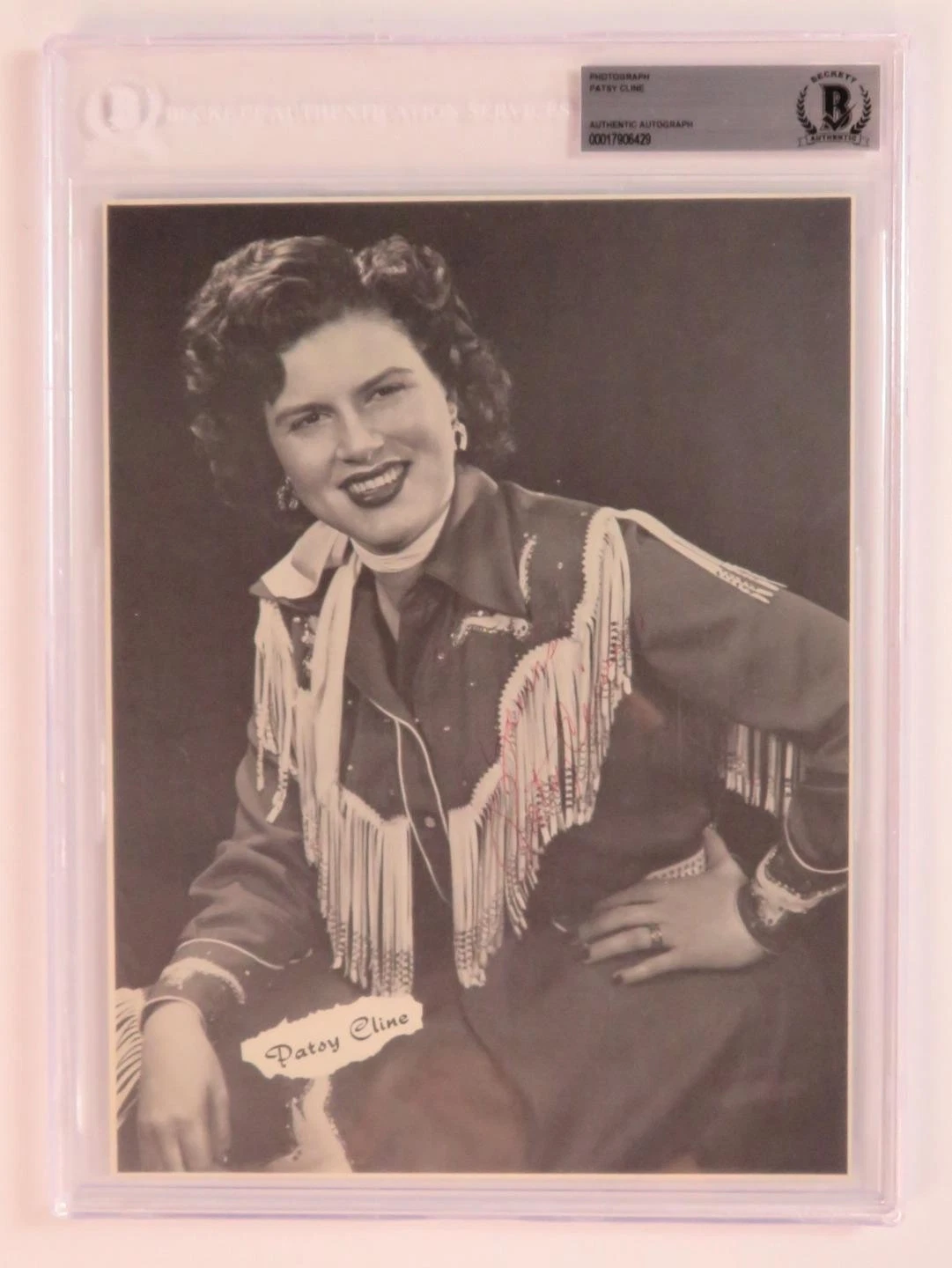 PATSY CLINE Signed Autograph Auto 8x10 Photo Slab BAS JSA