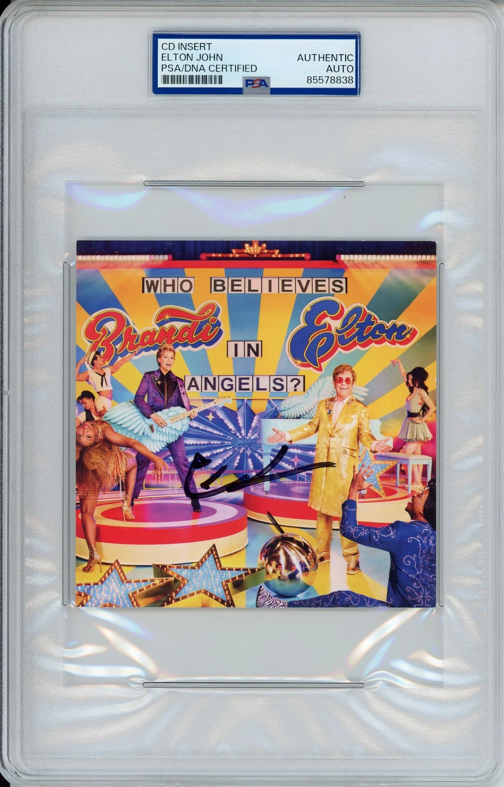 SIGNED by Elton John Who Believes in Angels CD Cover Art Card PSA DNA Authentic