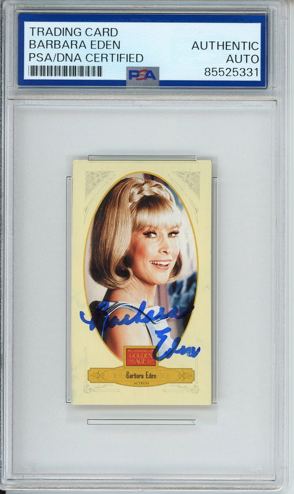 2012 Panini Golden Age Mini Jeannie Barbara Eden SIGNED Autographed PSA DNA COA