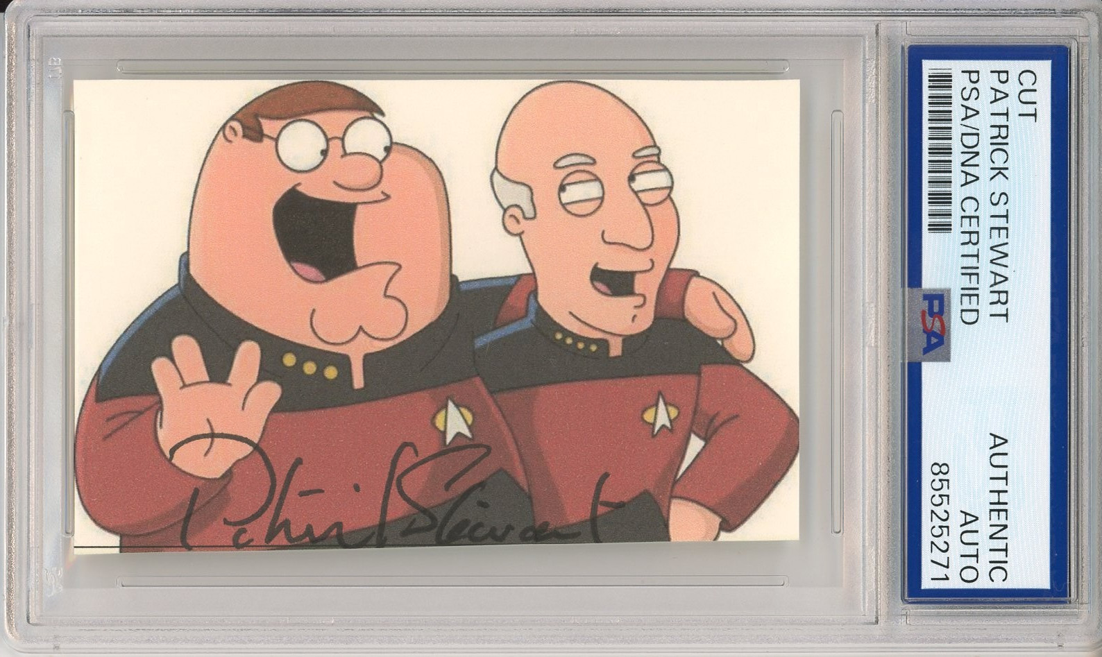 Patrick Stewart SIGNED Star Trek Captain Picard Family Guy PSA DNA COA AUTOGRAPH