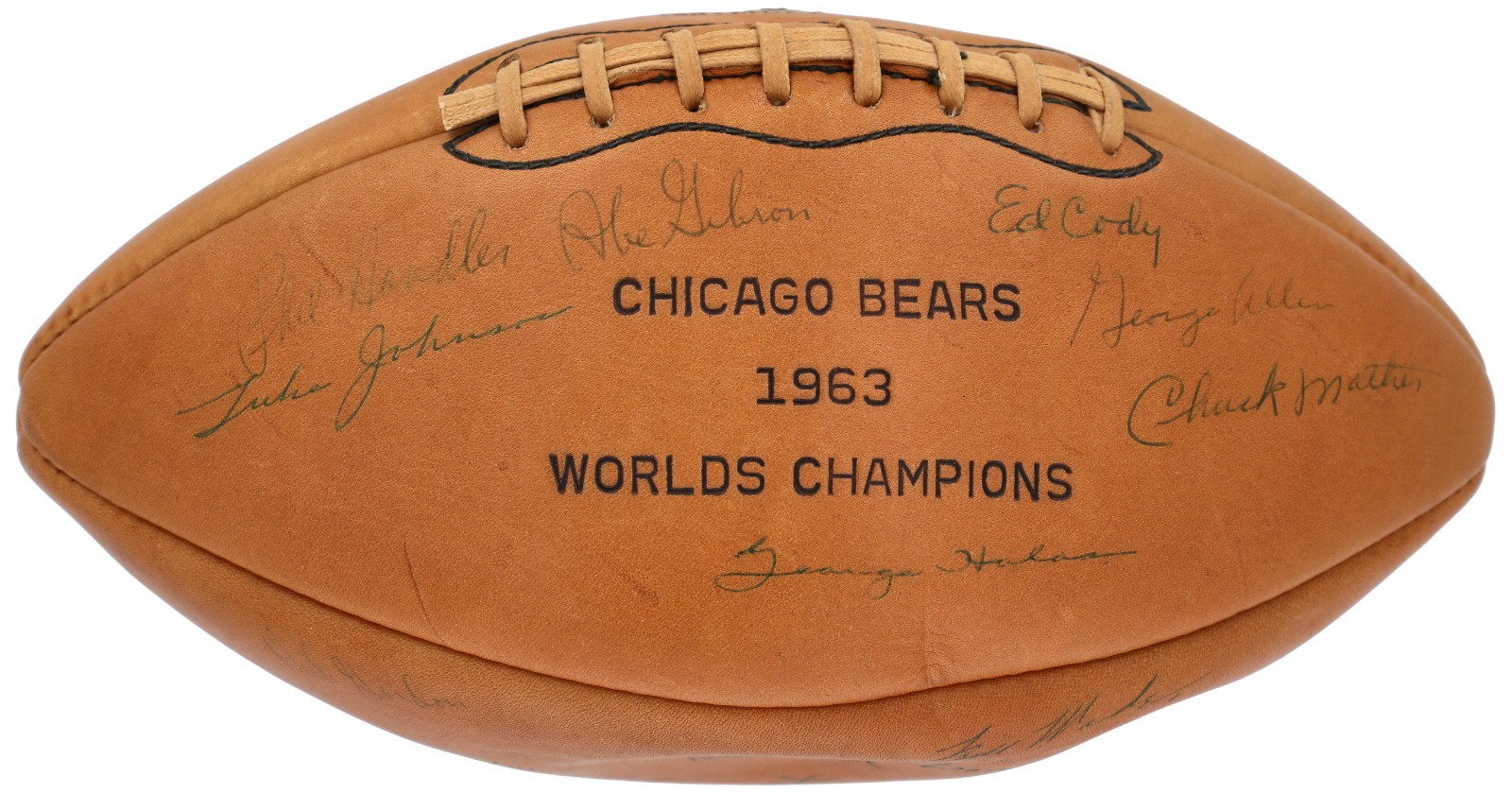 1965 Chicago Bears Team-Signed Football Brian Piccolo George Halas Beckett COA