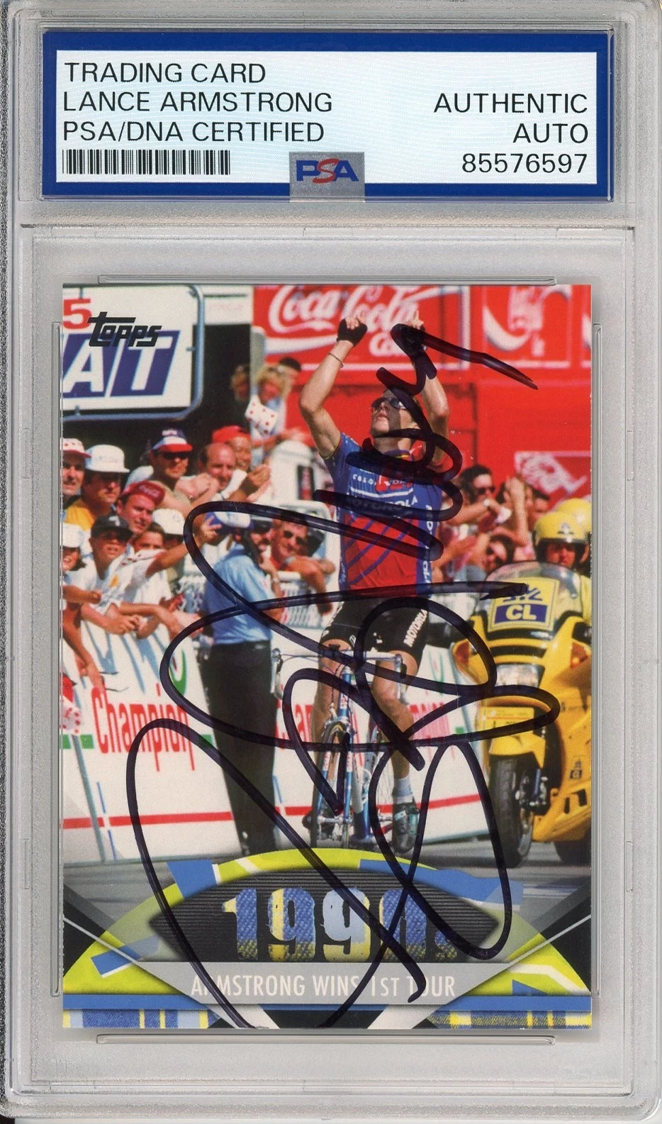 2011 TOPPS AMERICAN PIE TOUR DE LANCE ARMSTRONG SIGNED AUTOGRAPHED PSA DNA COA