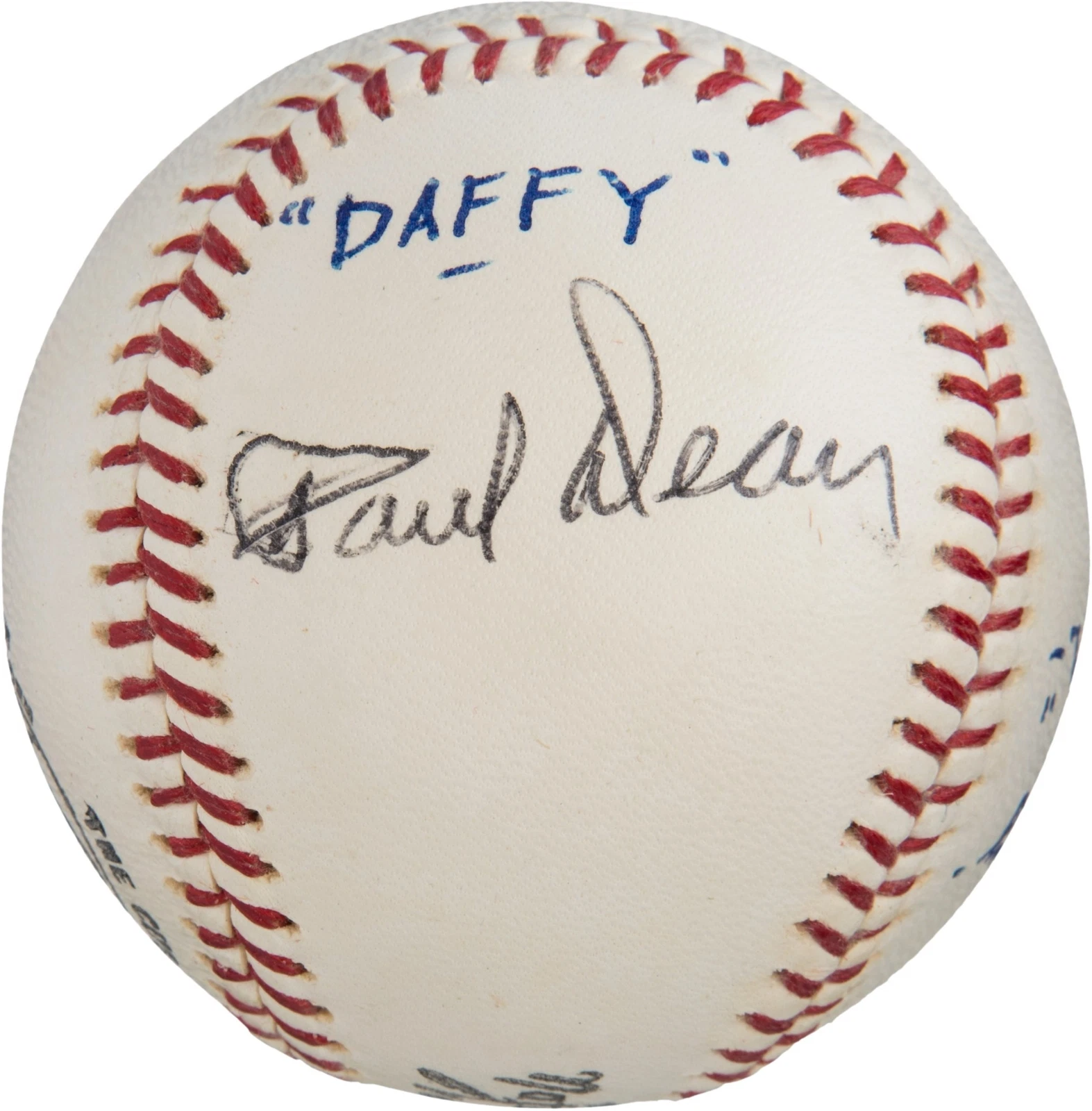 1950 PAUL DAFFY DEAN SINGLE SIGNED NATIONAL LEAGUE BASEBALL DIZZY BROTHER JSA COLLECTIBLE MEMORABILIA