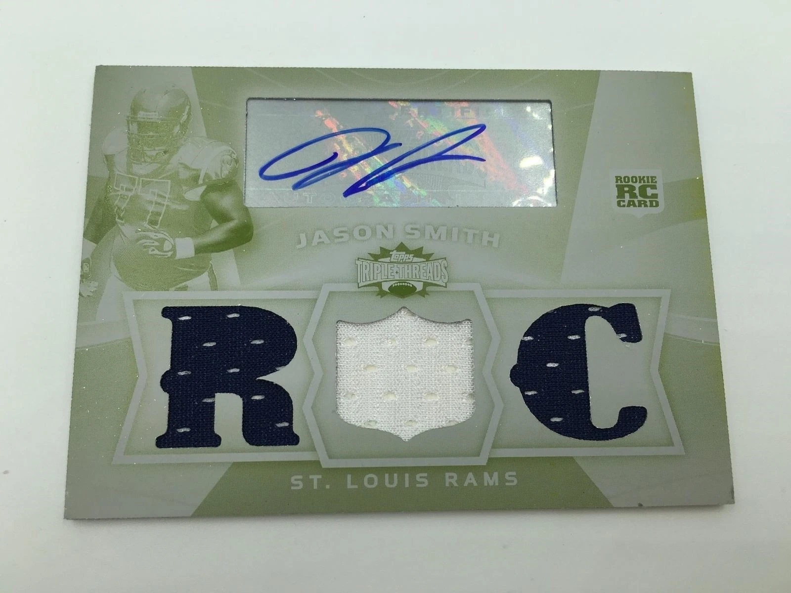 2009 Topps Triple Threads Football Jason Smith White Whale Patch Auto 1/1