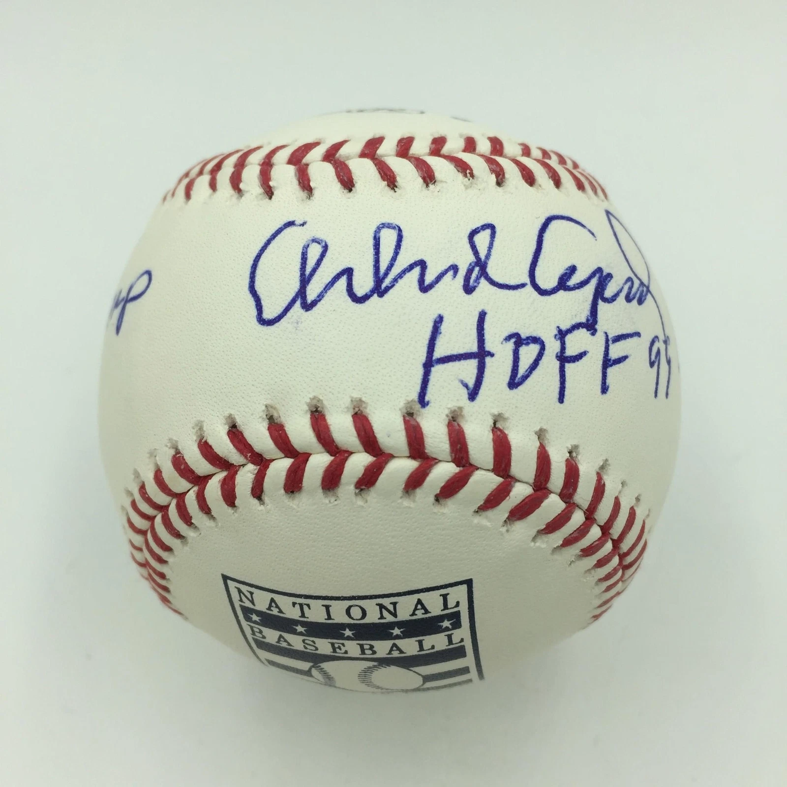 Orlando Cepeda Signed Heavily Inscribed Stat Baseball Hall Of Fame Logo JSA COA