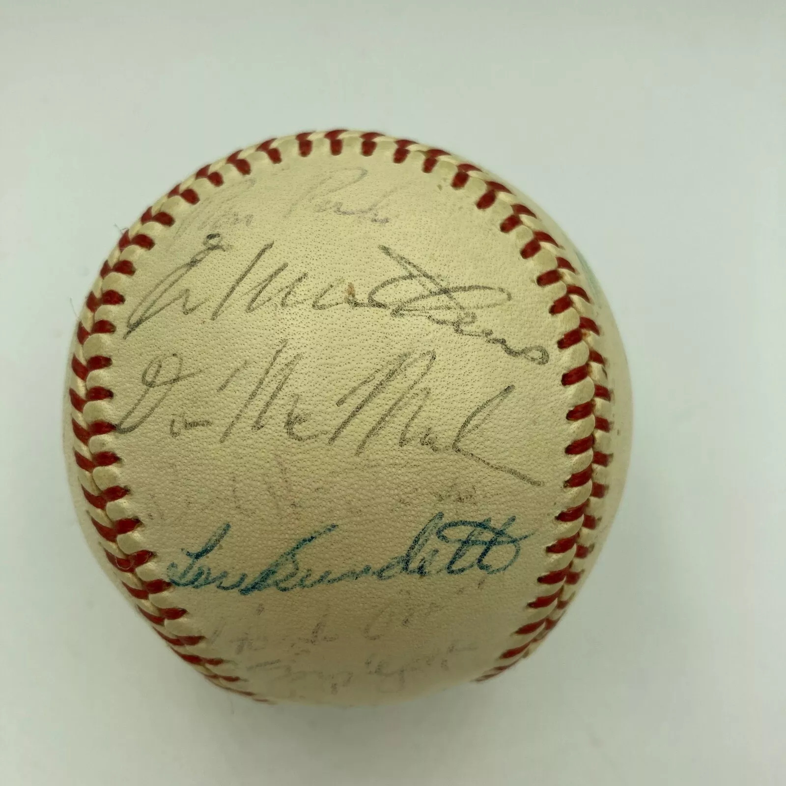 Hank Aaron Eddie Mathews 1961 Atlanta Braves Team Signed NL Baseball JSA COA