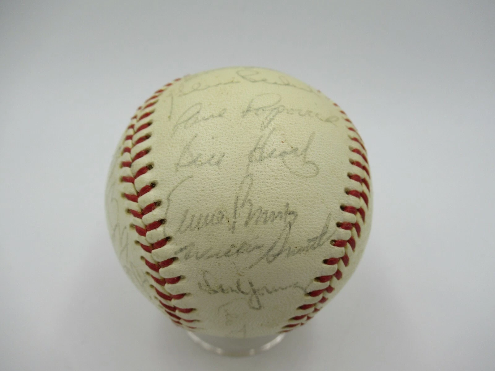 1969 Chicago Cubs Team Signed Official NL Baseball Ernie Banks Ron Santo JSA COA