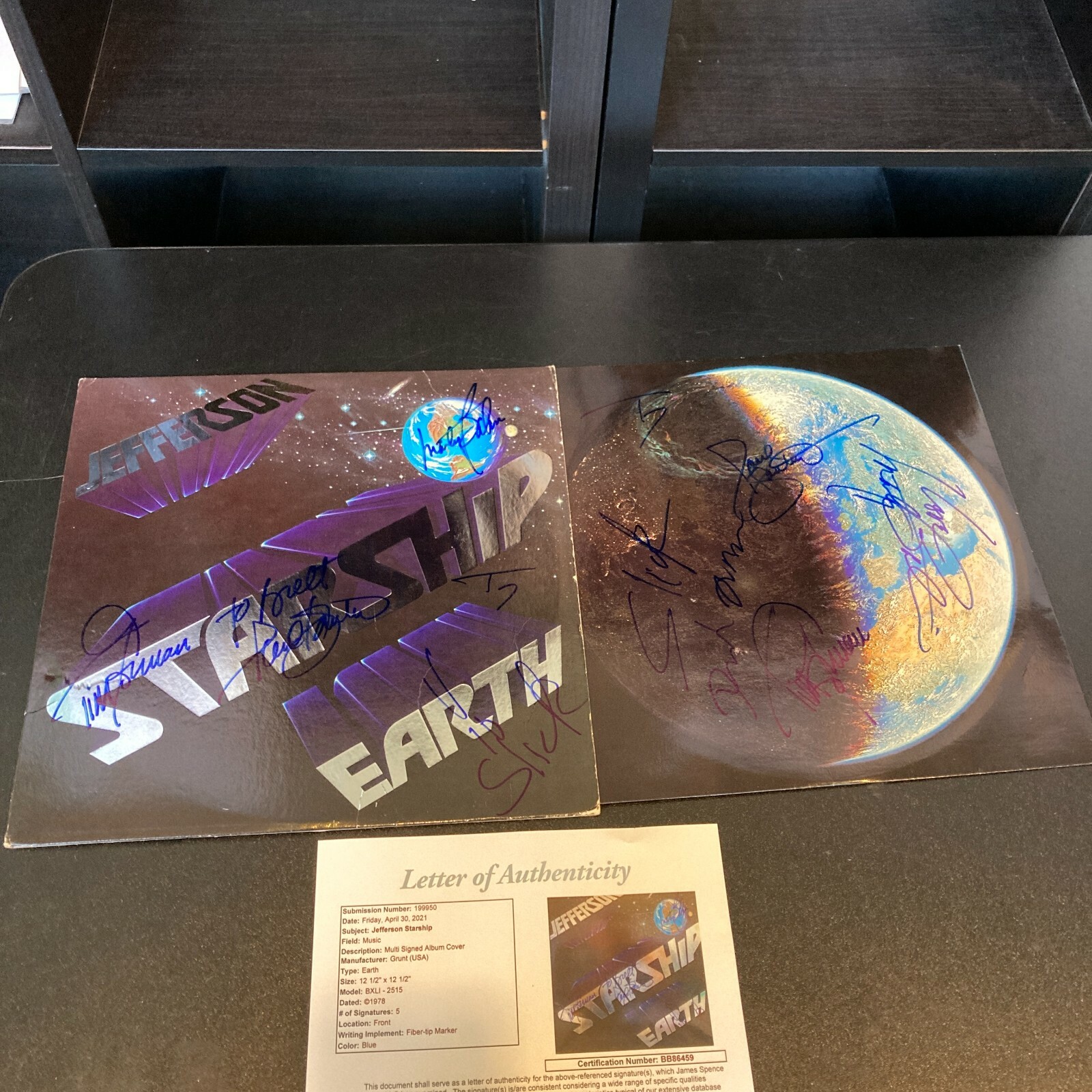 Jefferson Starship Band Signed Autographed Album With 11 Signatures JSA COA