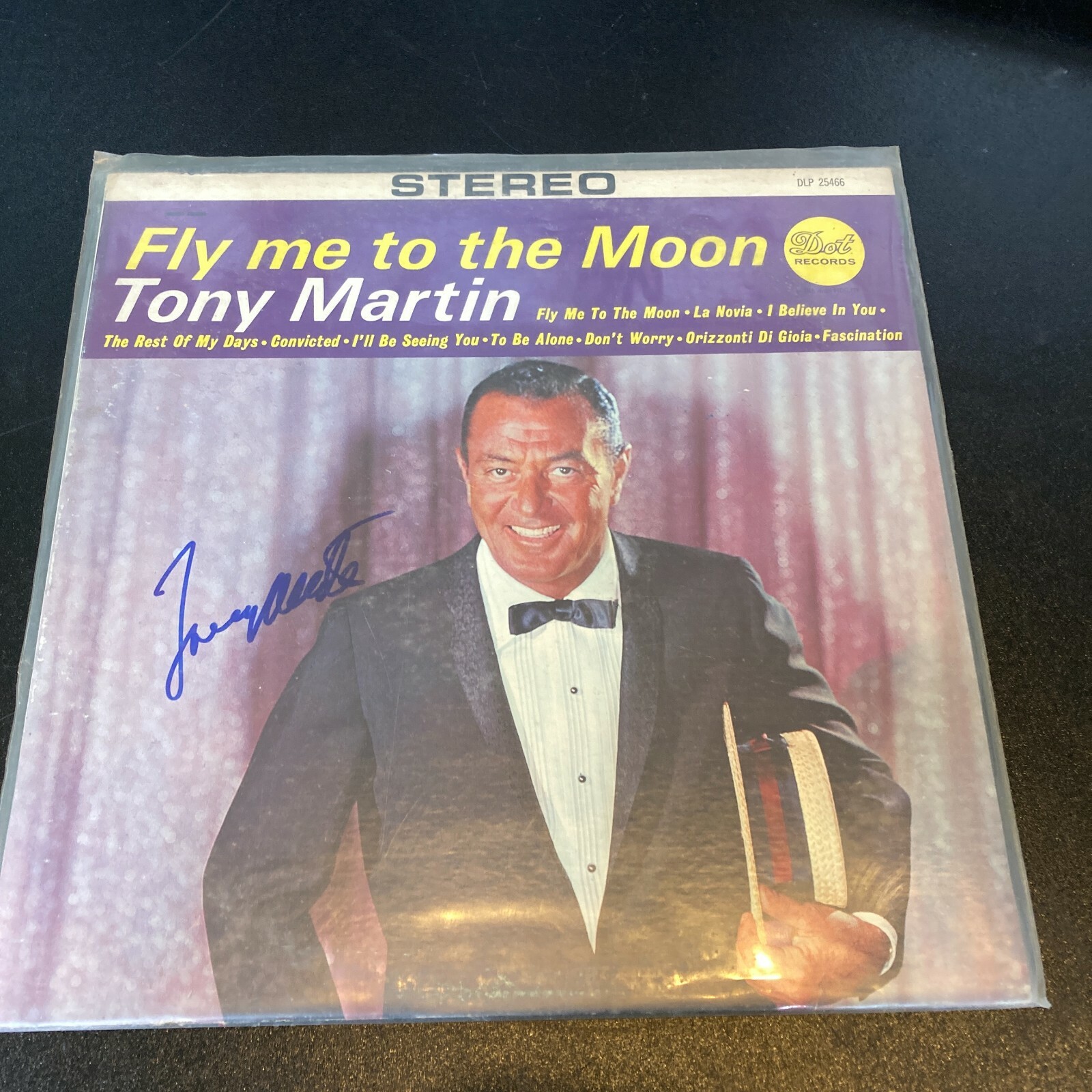 Tony Martin Signed Autographed Vintage LP Record