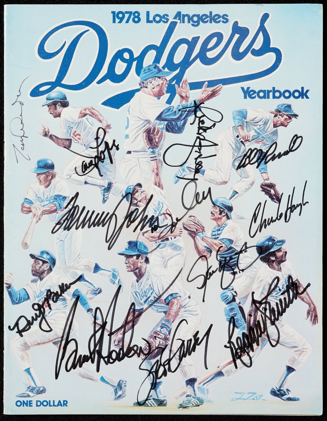 1978 LOS ANGELES DODGERS NATIONAL LEAGUE CHAMPS TEAM SIGNED YEARBOOK BECKETT COA COLLECTIBLE MEMORABILIA