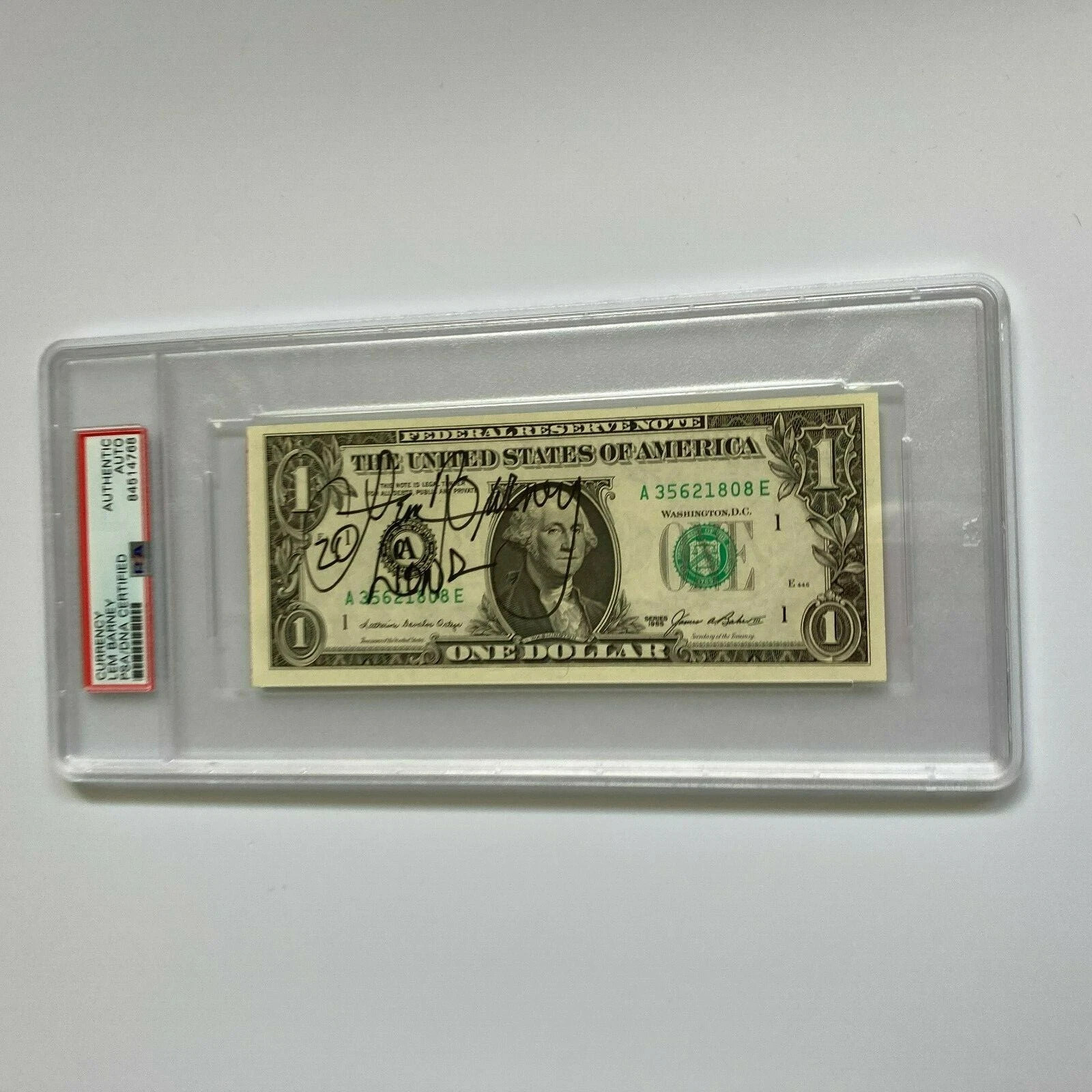 Lem Barney Signed Autographed $1 One Dollar Bill PSA DNA COA NFL