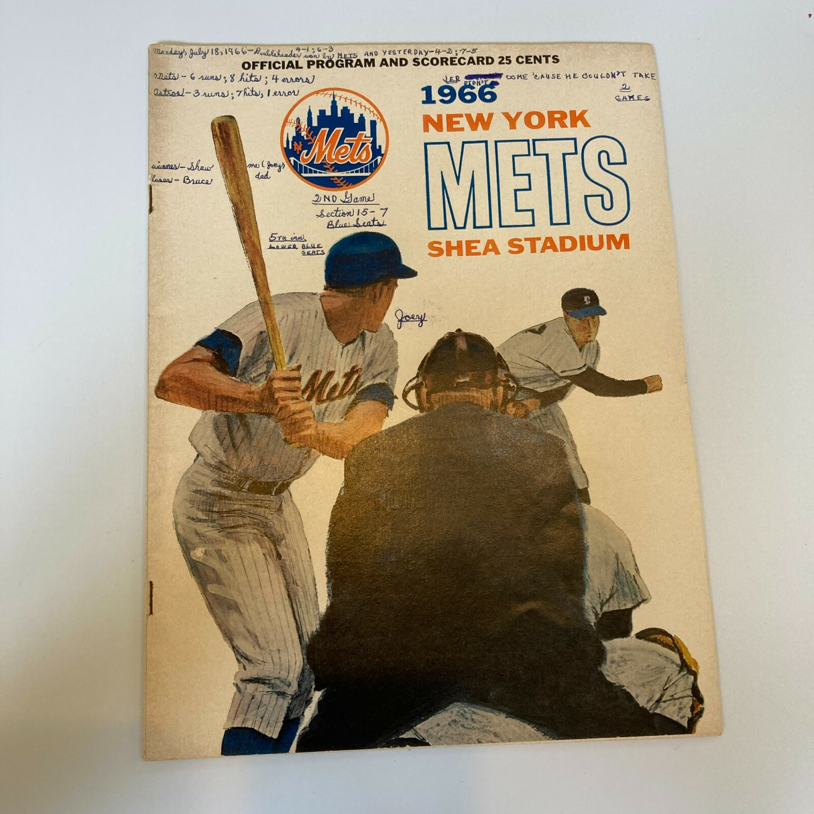 1966 NEW YORK METS VINTAGE PROGRAM COLLECTIBLE MEMORABILIA