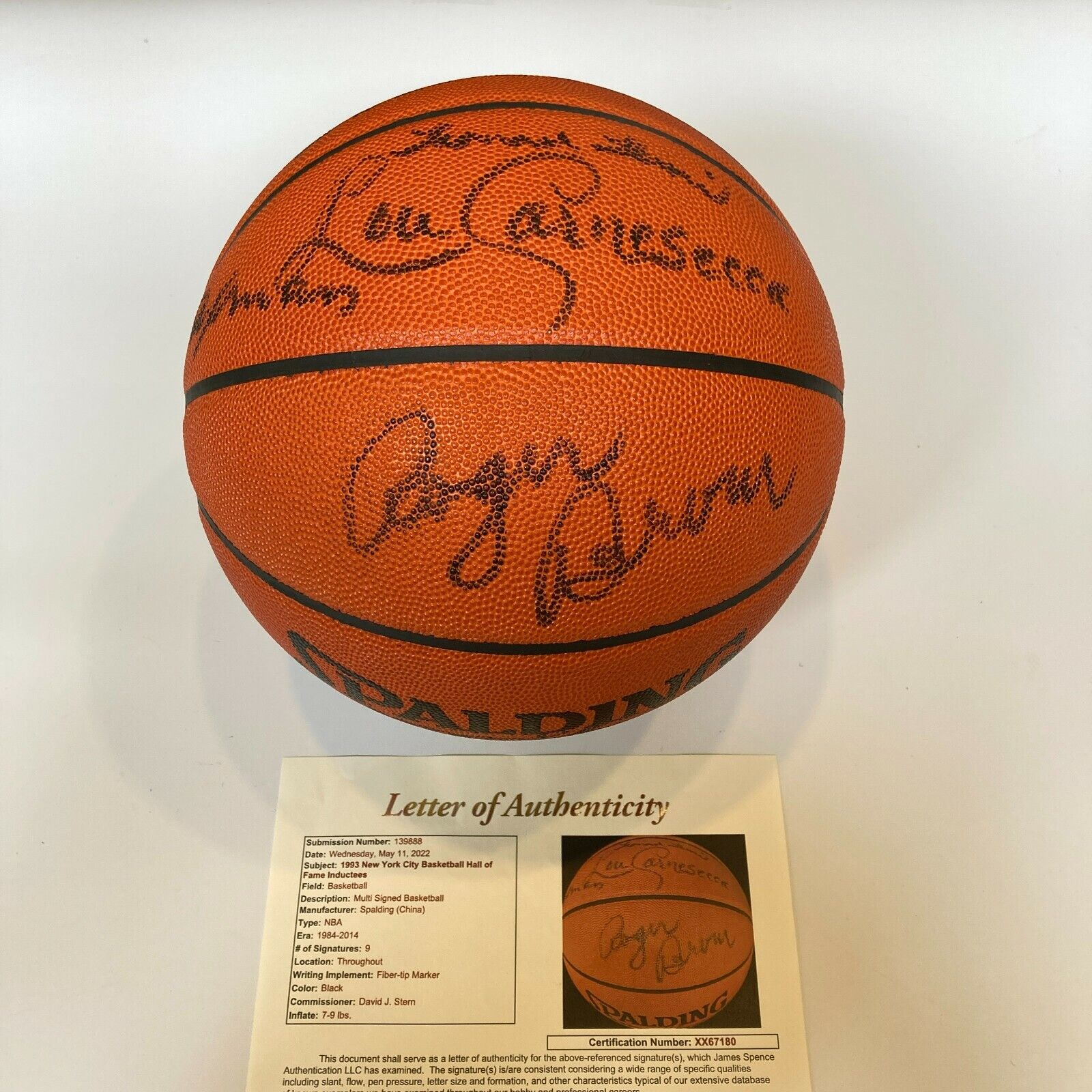 Roger Brown ABA Legend Hall Of Fame Class Of 1993 Signed Basketball JSA COA