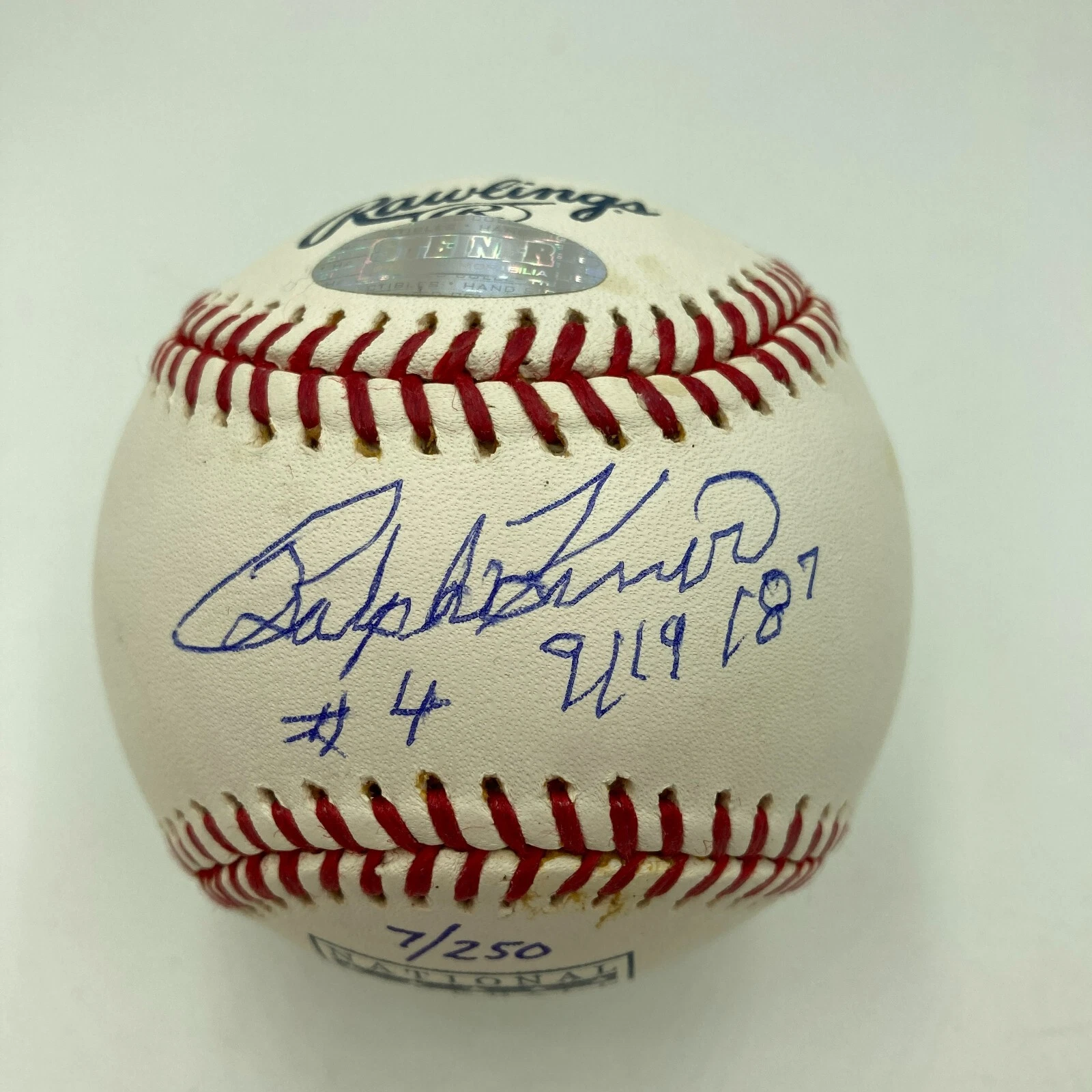 Ralph Kiner #4 Retirement 9-19-1987 Signed Baseball Steiner Hologram