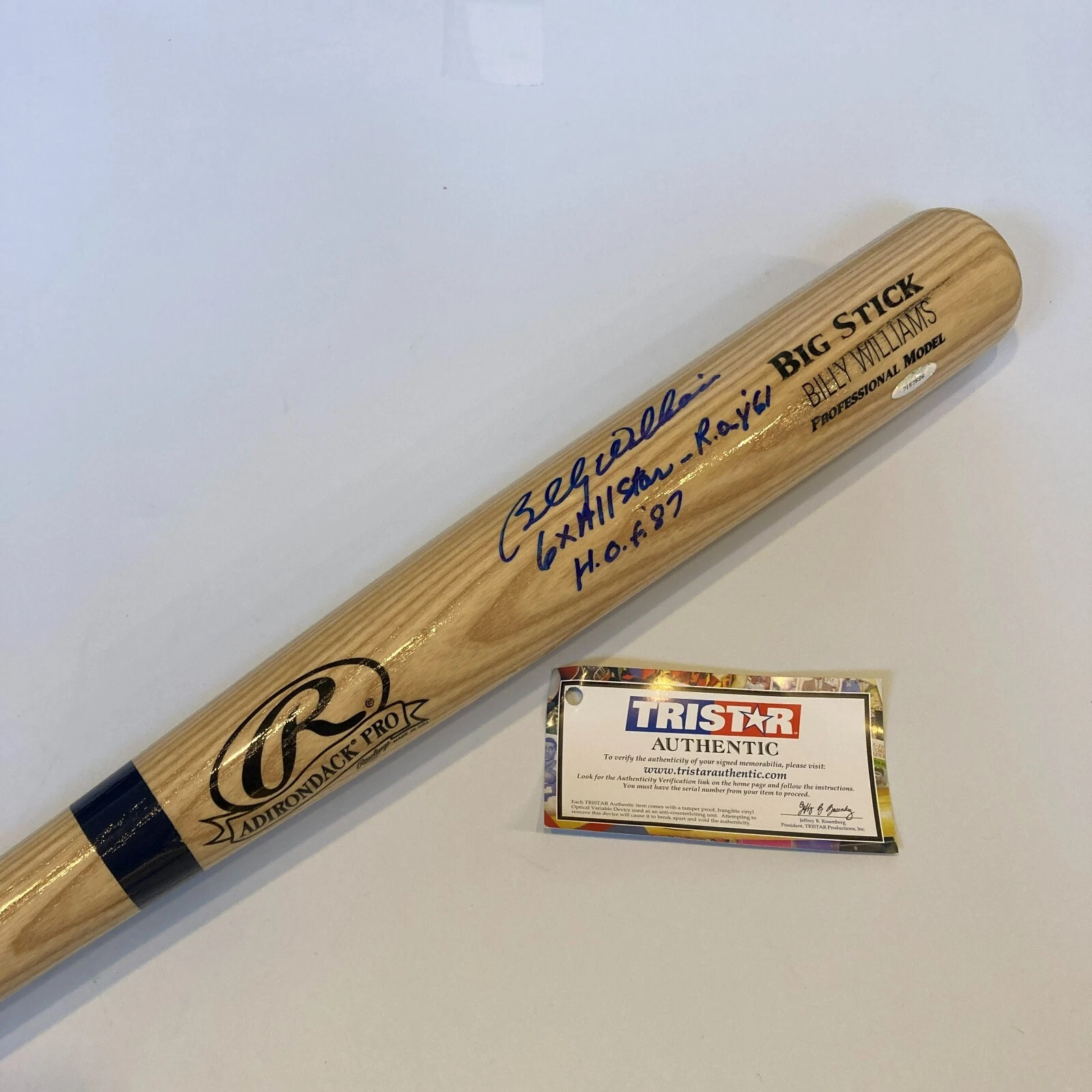 Billy Williams 6X All Star 1961 ROY HOF 1987 Signed Baseball Bat Tristar COA