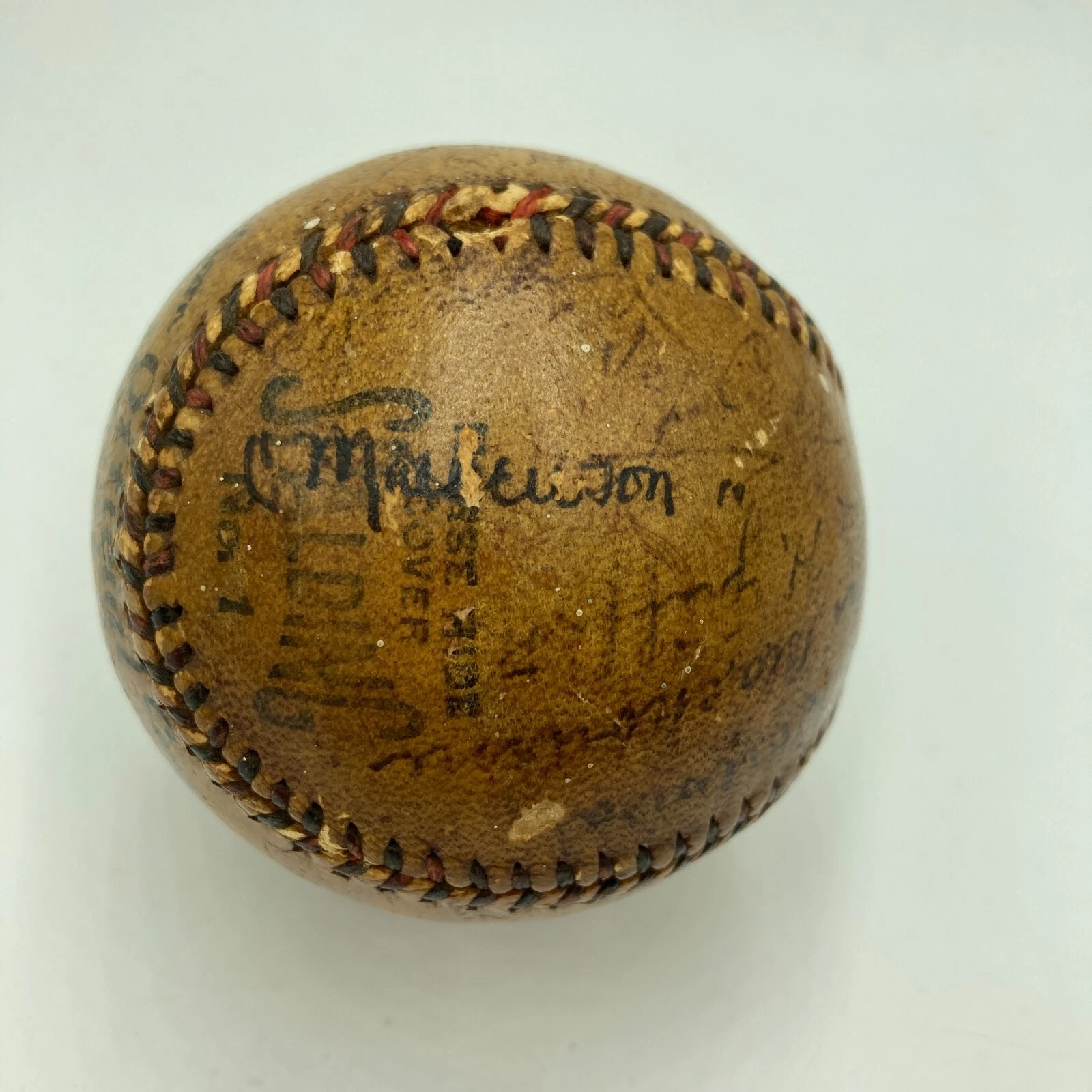 Christy Mathewson & Ty Cobb 1918 Team Signed National League Baseball JSA COA