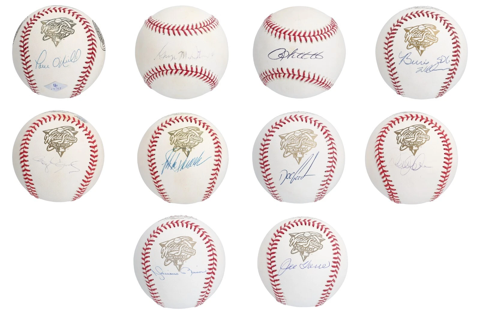 2000 New York Yankees WS Champs Team Signed Baseball Collection 60 Balls JSA COA