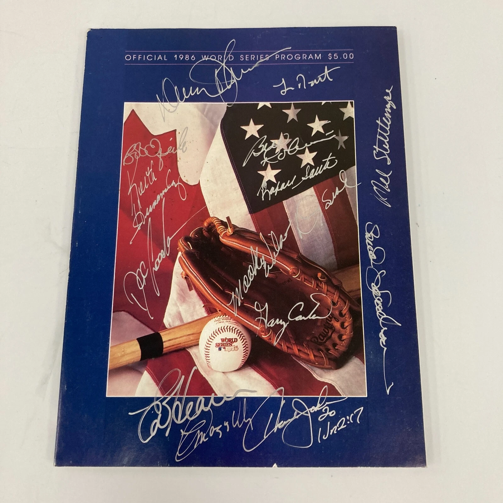 1986 NEW YORK METS TEAM SIGNED WORLD SERIES PROGRAM JSA COA COLLECTIBLE MEMORABILIA