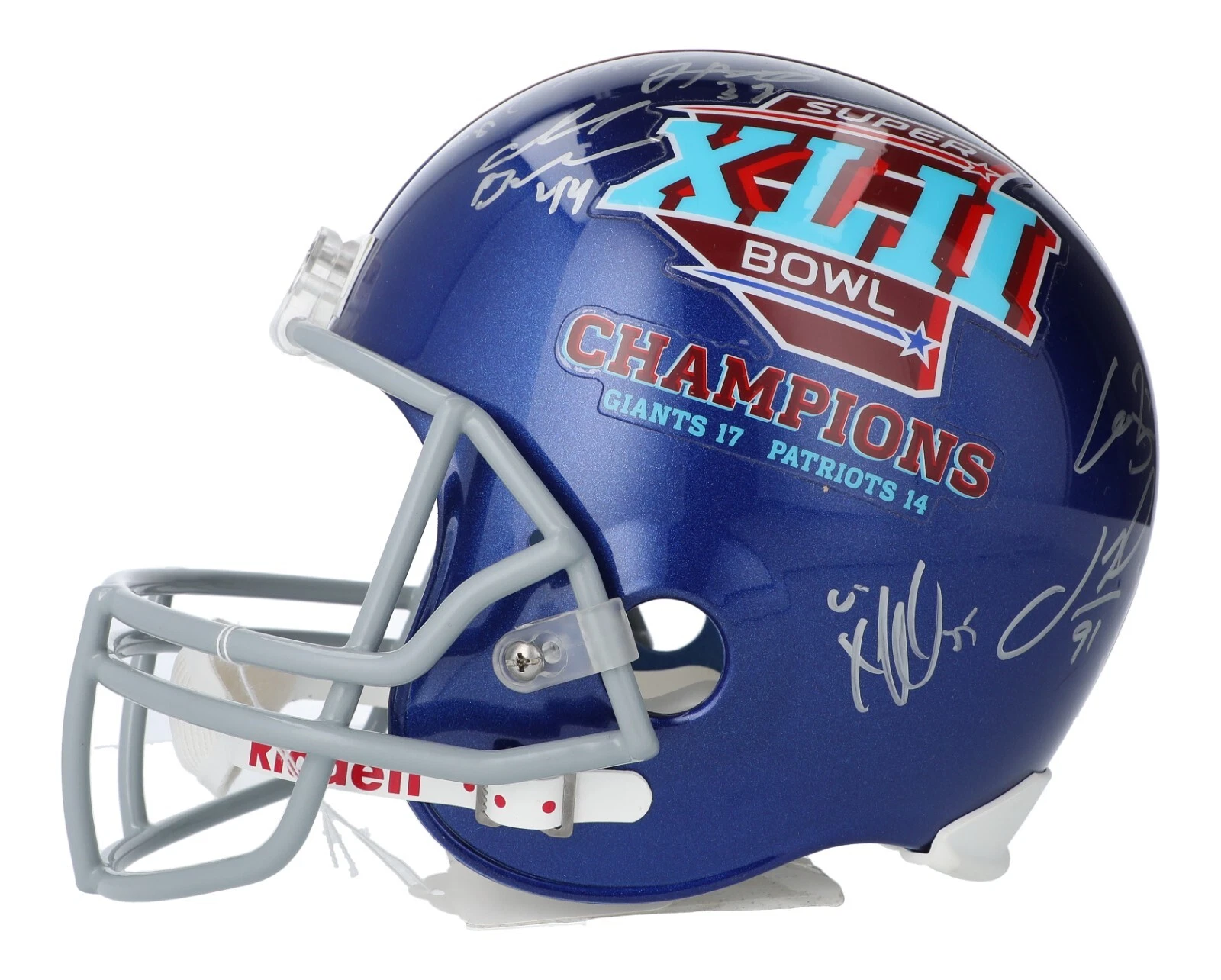 2007 NEW YORK GIANTS SUPER BOWL CHAMPS TEAM SIGNED FULL SIZE HELMET STEINER COA COLLECTIBLE MEMORABILIA