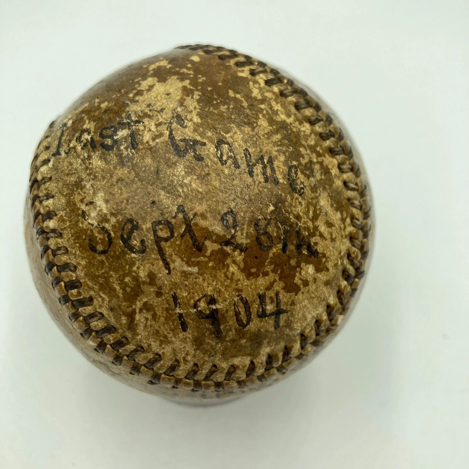 HISTORIC BUFFALO VS. JERSEY CITY 1904 SIGNED GAME USED LAST GAME TROPHY BASEBALL COLLECTIBLE MEMORABILIA