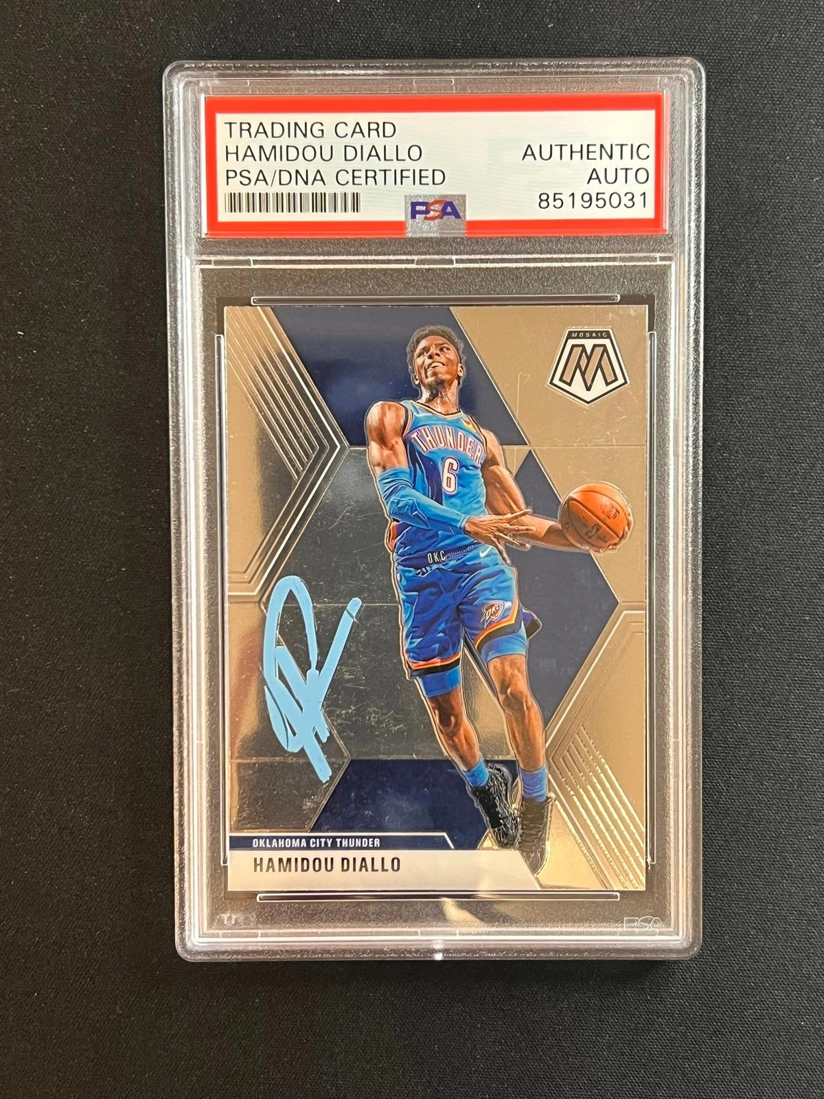2019-2020 Panini Mosaic #193 Hamidou Diallo Signed Card AUTO PSA Slabbed Thunder