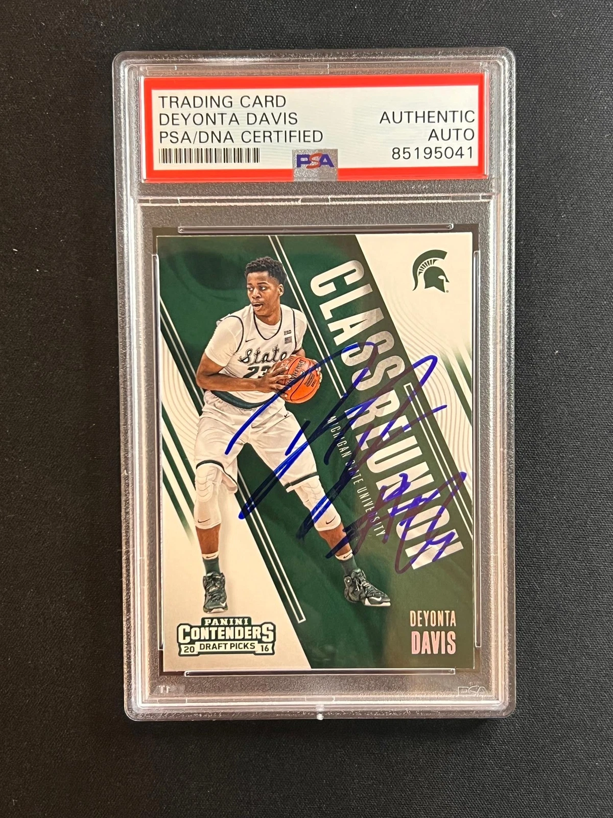 2016-17 Panini Contenders Draft Pick #11 Deyonta Davis Signed Card AUTO PSA Slab