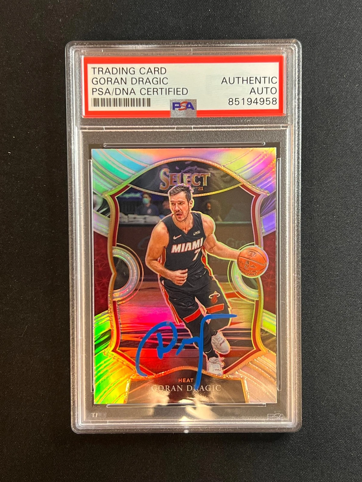 2019-20 Panini Select #22 Goran Dragic Signed Card AUTO PSA/DNA Slabbed Heat