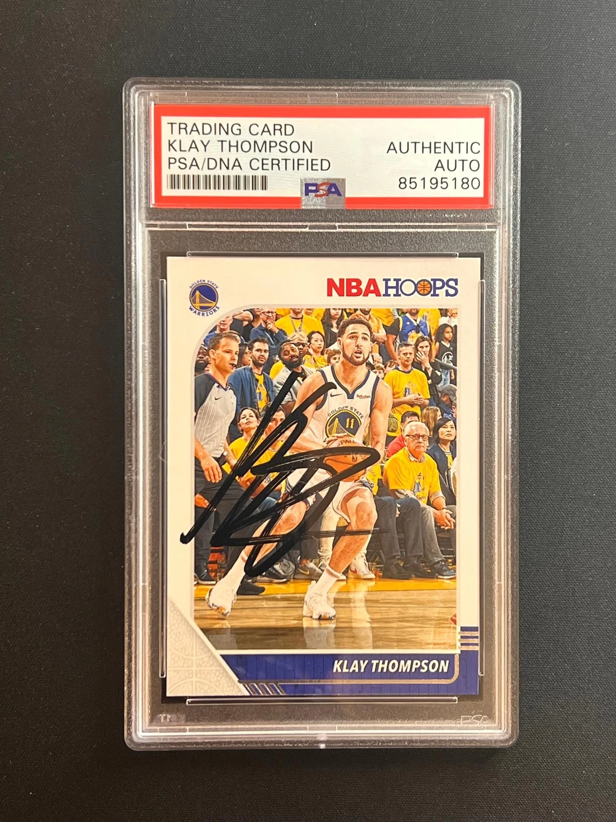 2020-21 Panini Hoops #60 Klay Thompson Signed Card AUTO PSA Slabbed