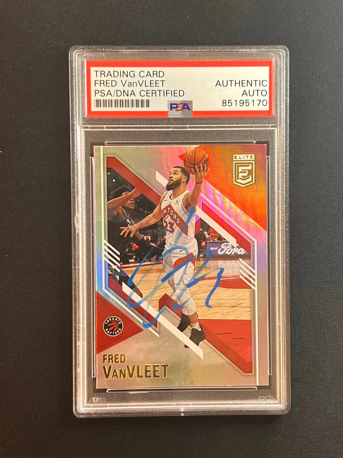 2020-21 Panini Donruss Elite #28 Fred VanVleet Signed Card AUTO PSA Slabbed Rapt