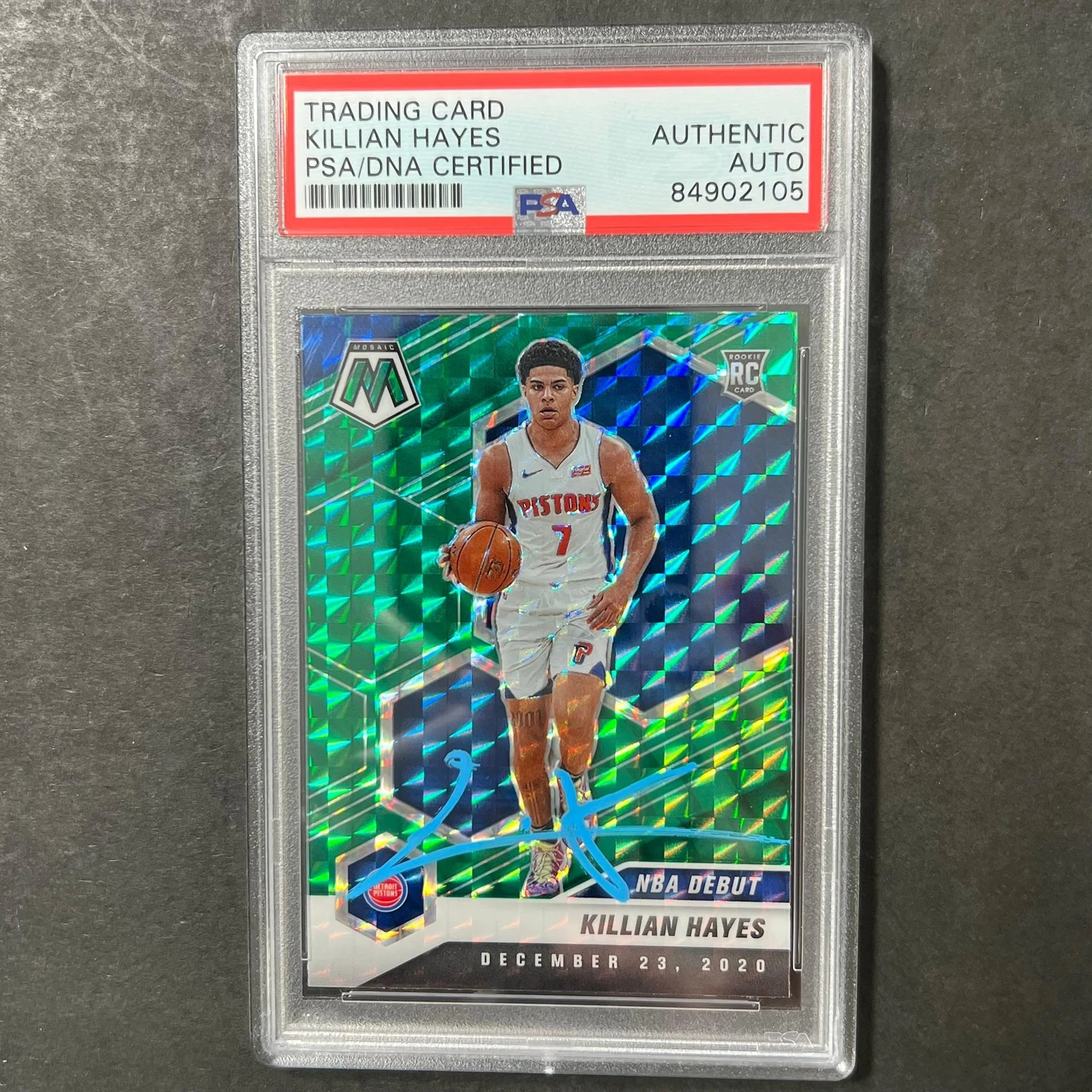 2020-21 Panini Mosaic #270 Killian Hayes Signed Card AUTO PSA Slabbed Pistons