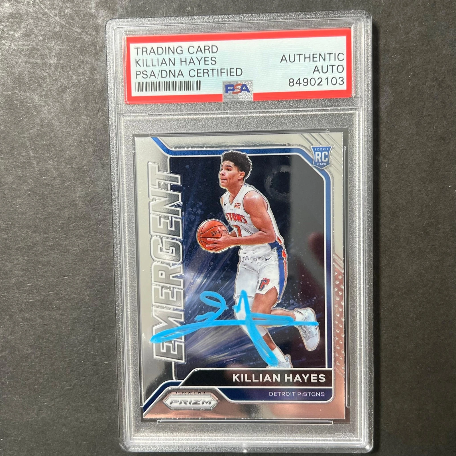 2020-21 Panini Prizm #7 Killian Hayes Signed Card AUTO PSA Slabbed RC Pistons