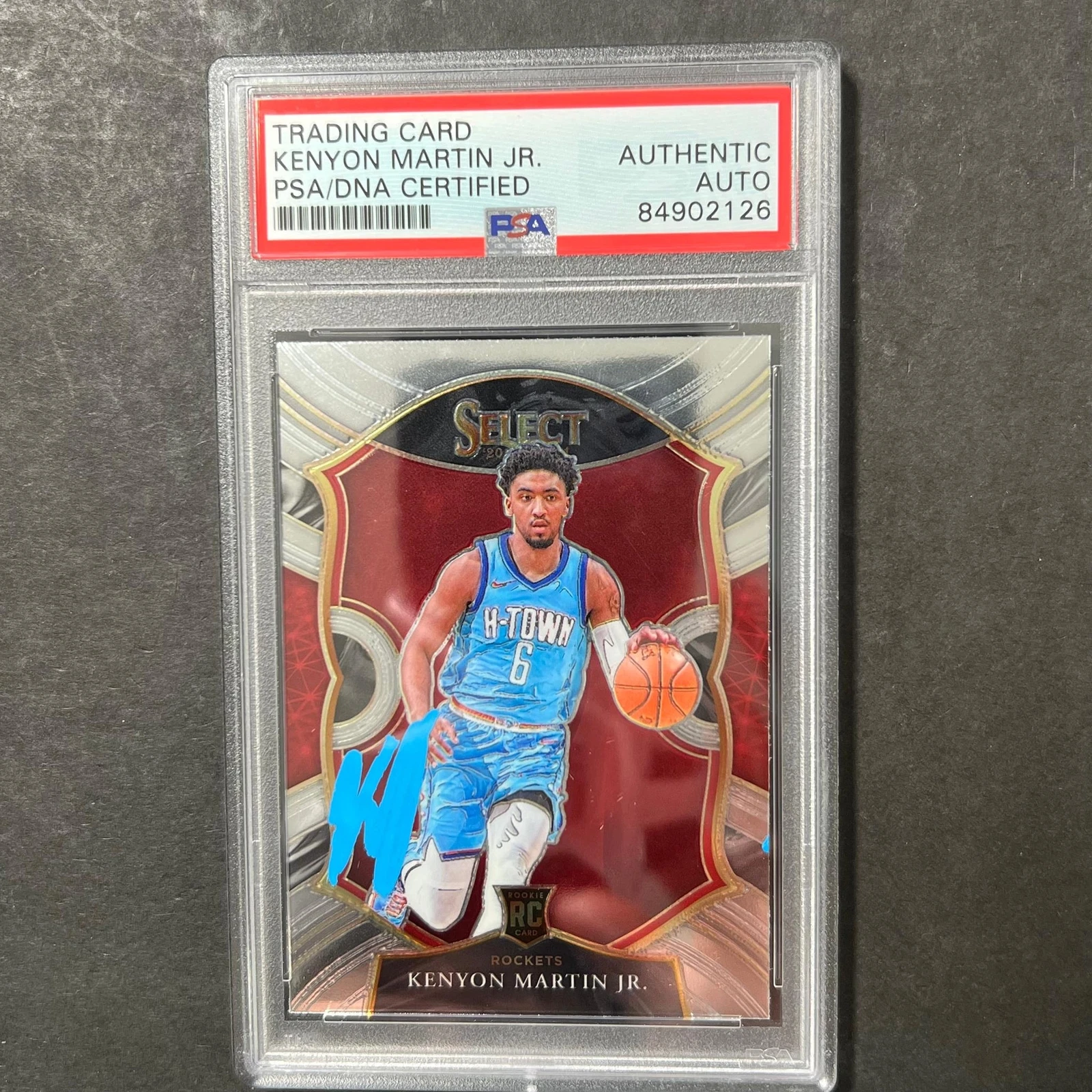 2020-21 Panini Select #98 Kenyon Martin Jr. Signed Card AUTO PSA Slabbed RC Rock