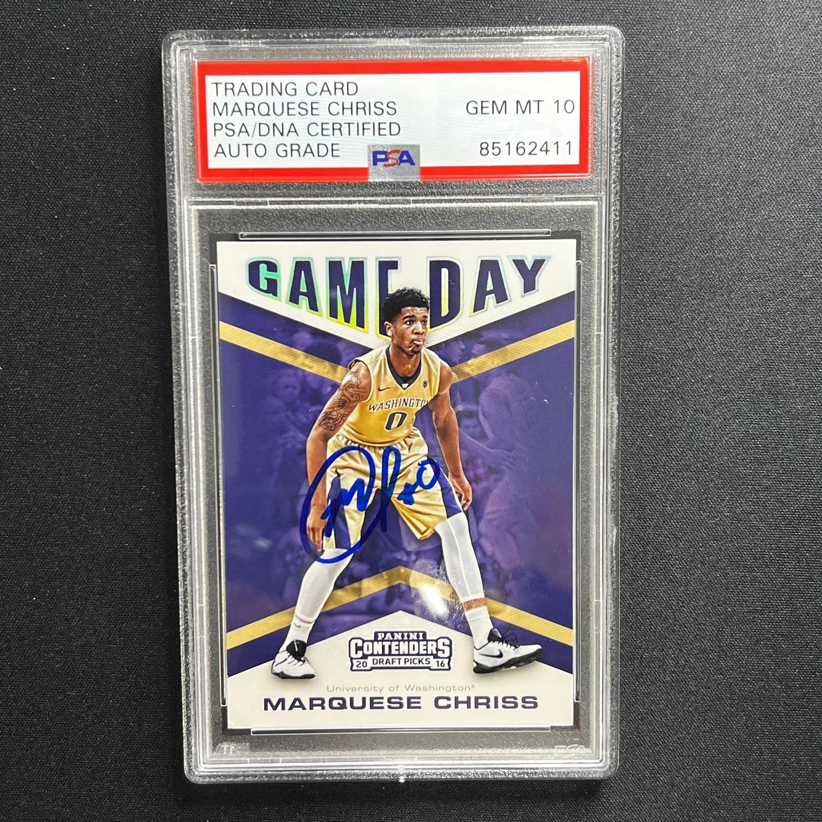 2016-17 Contenders Draft Picks #7 Marquese Chriss Signed Card AUTO 10 PSA Slabbe