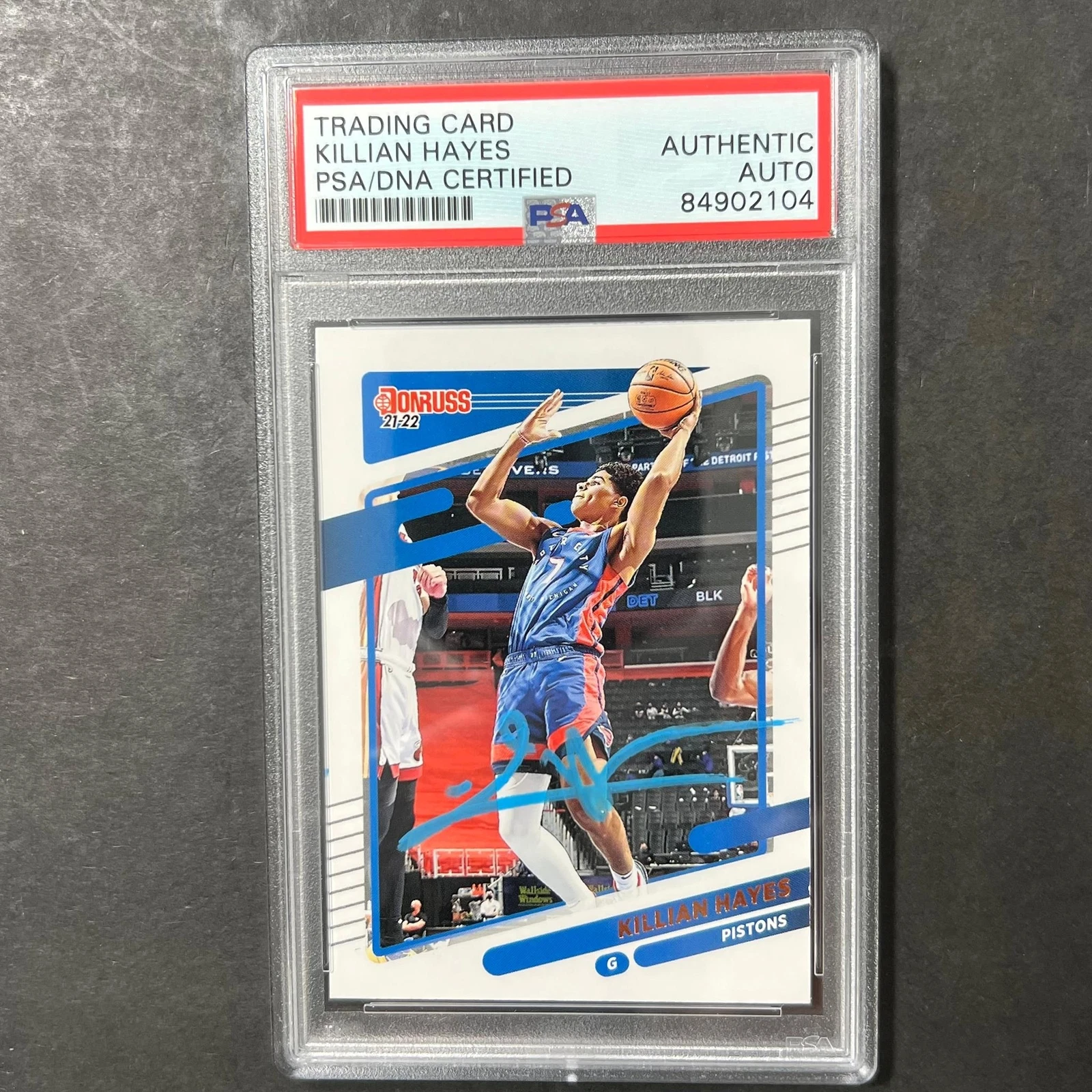 2020-21 Panini Donruss #145 Killian Hayes Signed Card AUTO PSA Slabbed RC Piston