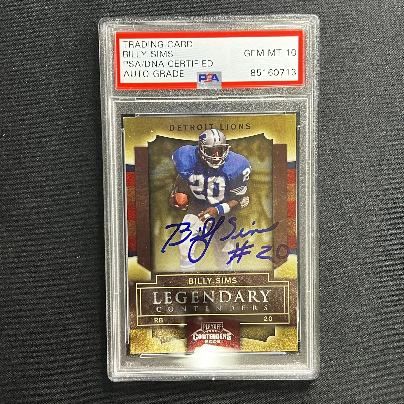 2009 Panini #6 Billy Sims Signed Card PSA Slabbed Auto Lions